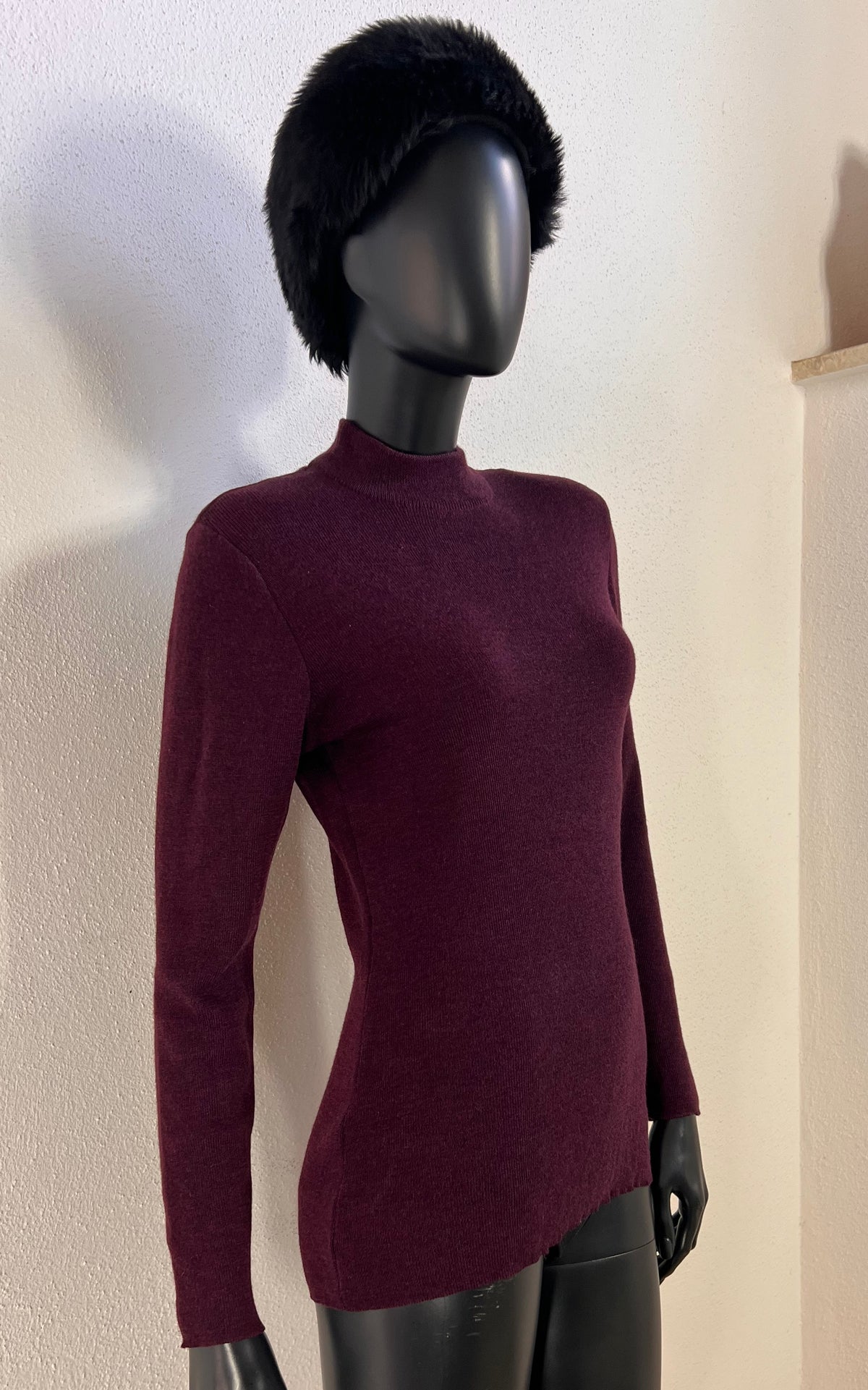 Vintage Yves Saint Laurent Rive Gauche Wool Sweater – Dark Plum Mélange