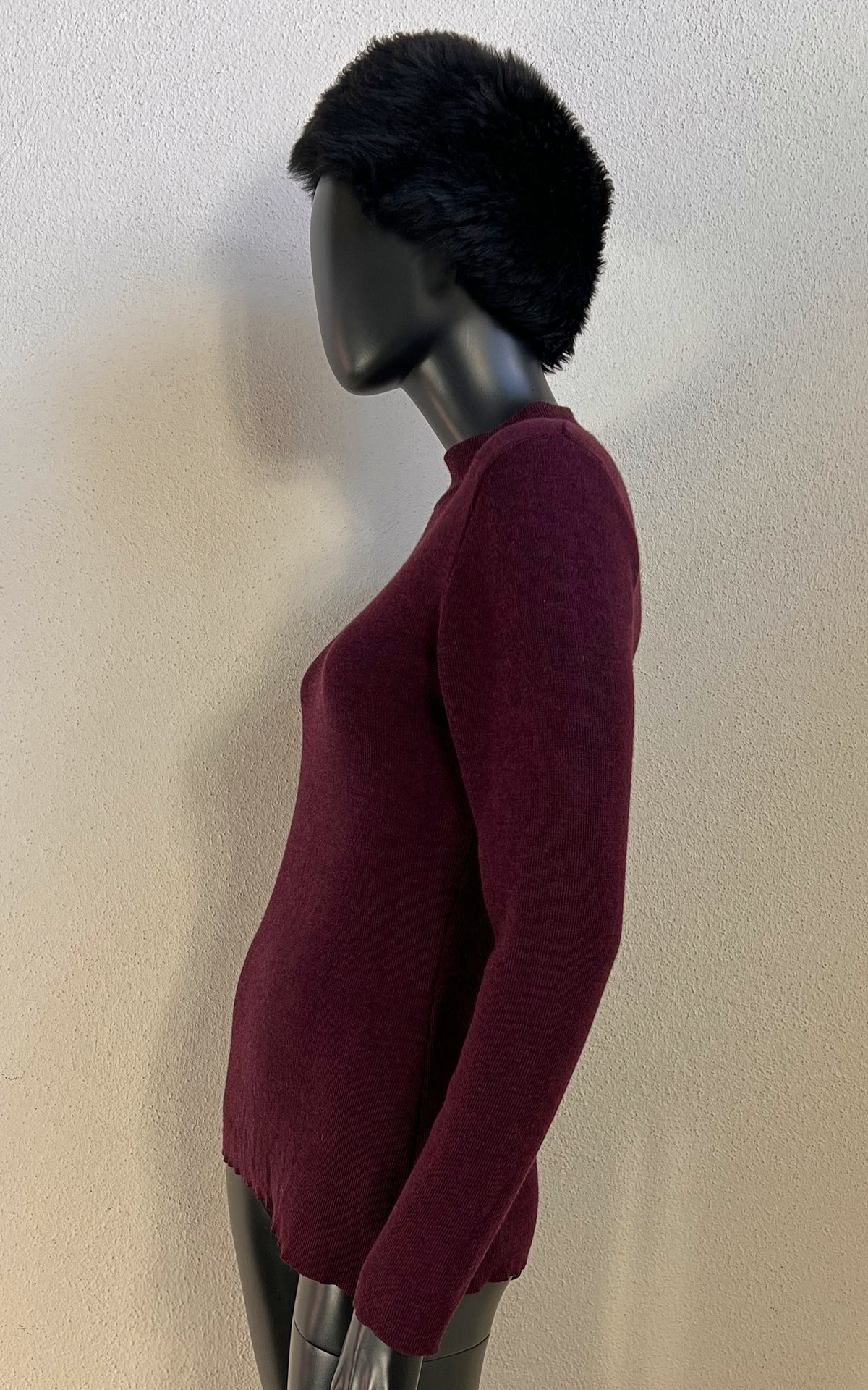 Vintage Yves Saint Laurent Rive Gauche Wool Sweater – Dark Plum Mélange