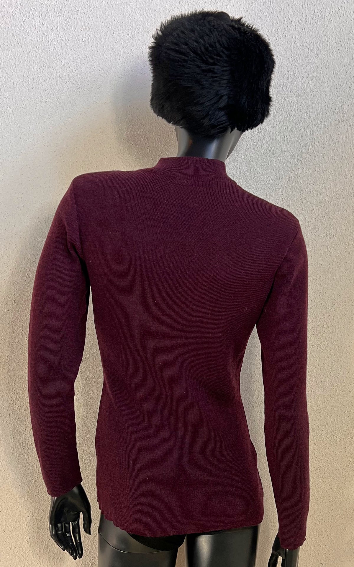 Vintage Yves Saint Laurent Rive Gauche Wool Sweater – Dark Plum Mélange