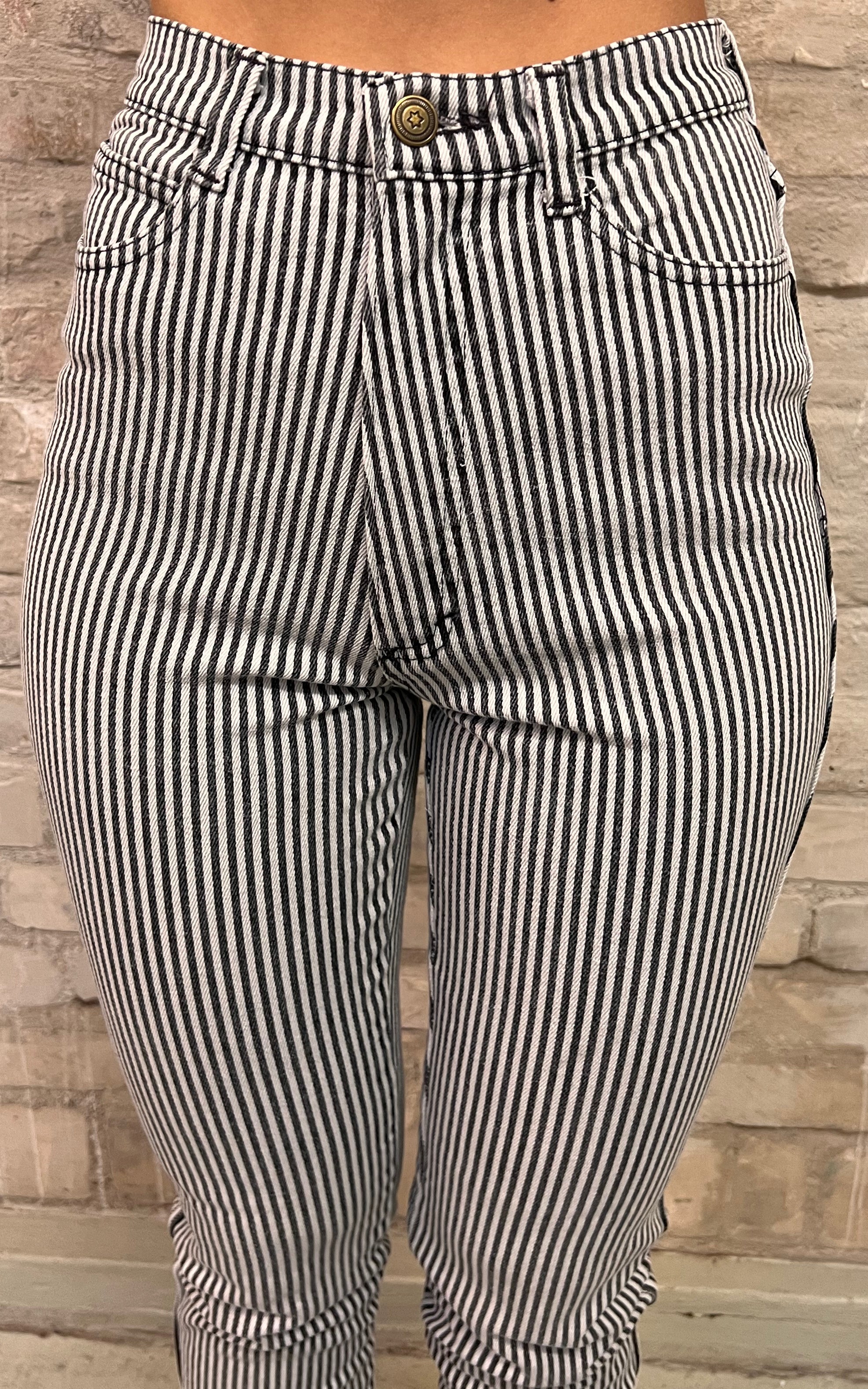 Vintage 80s Skinline Jeans Striped