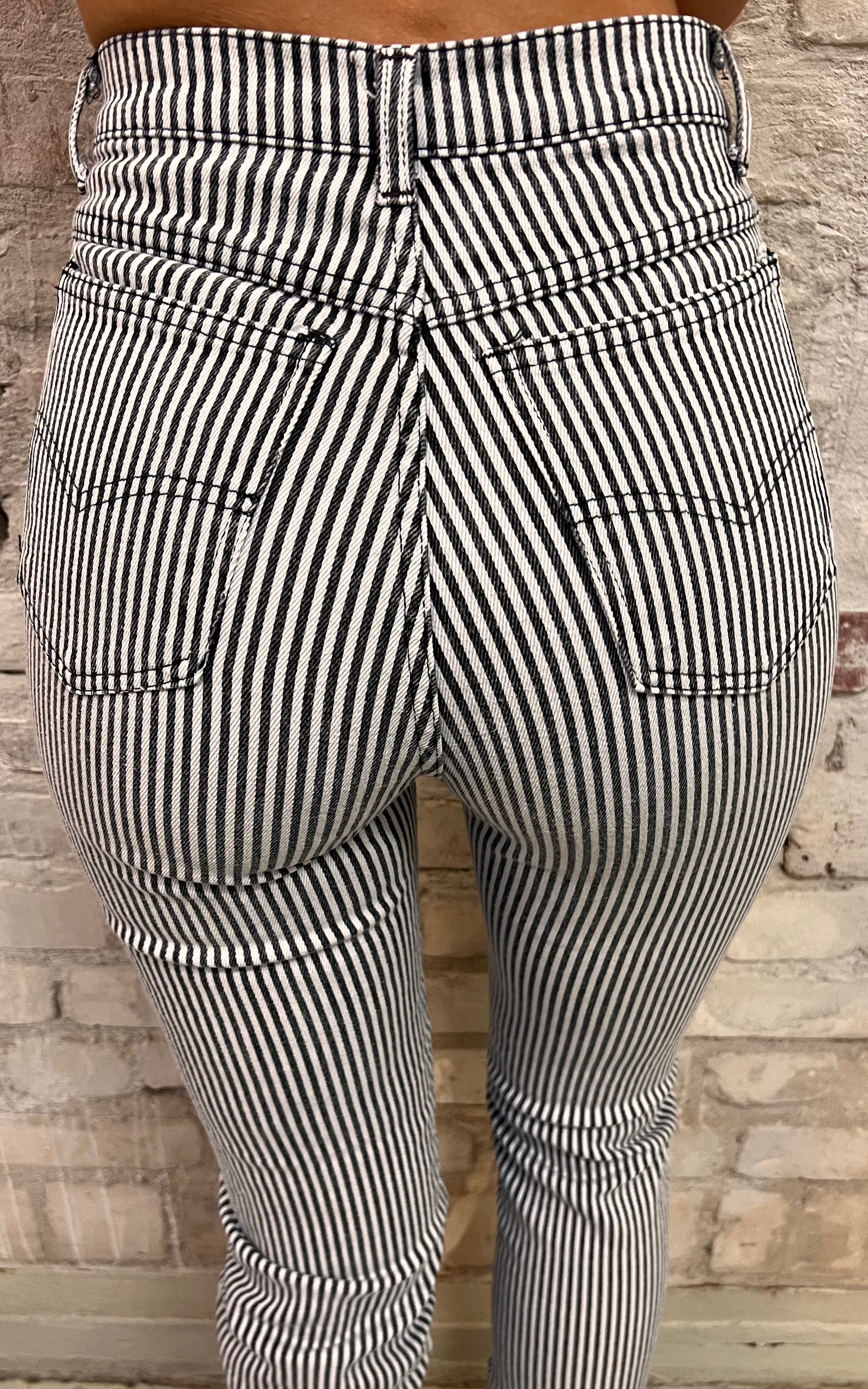 Vintage 80s Skinline Jeans Striped