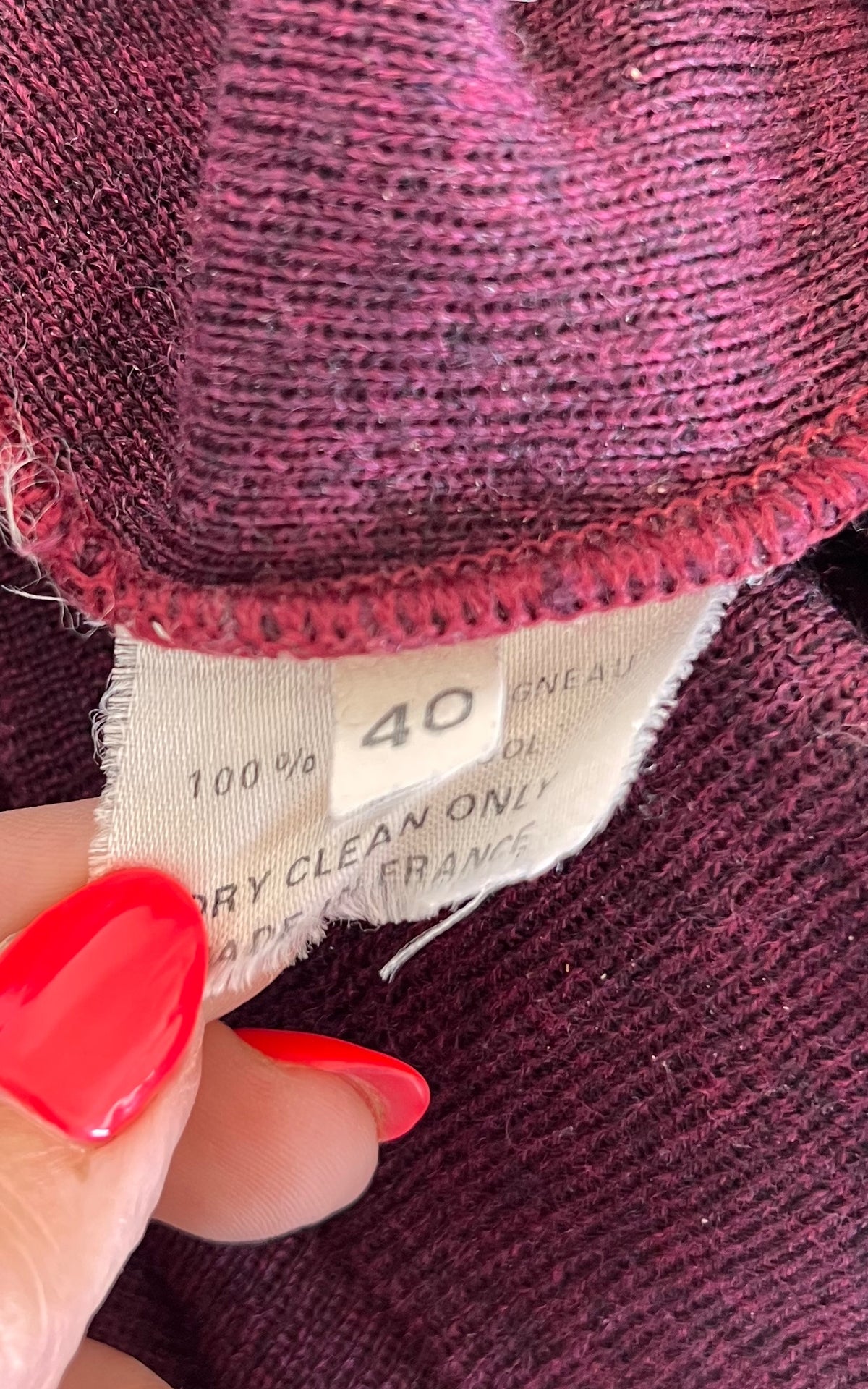 Vintage Yves Saint Laurent Rive Gauche Wool Sweater – Dark Plum Mélange