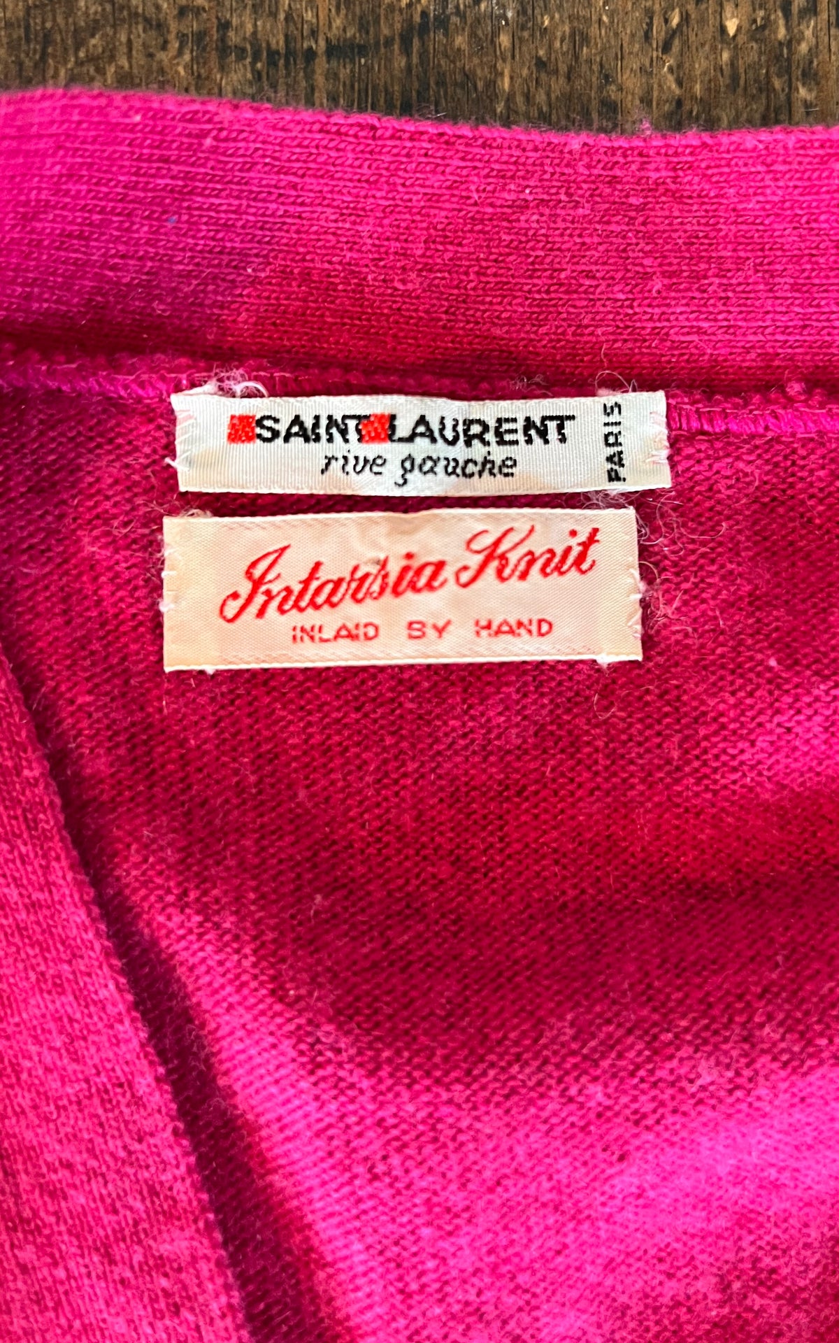 Vintage Saint Laurent Rive Gauche Cashmere Argyle Vest