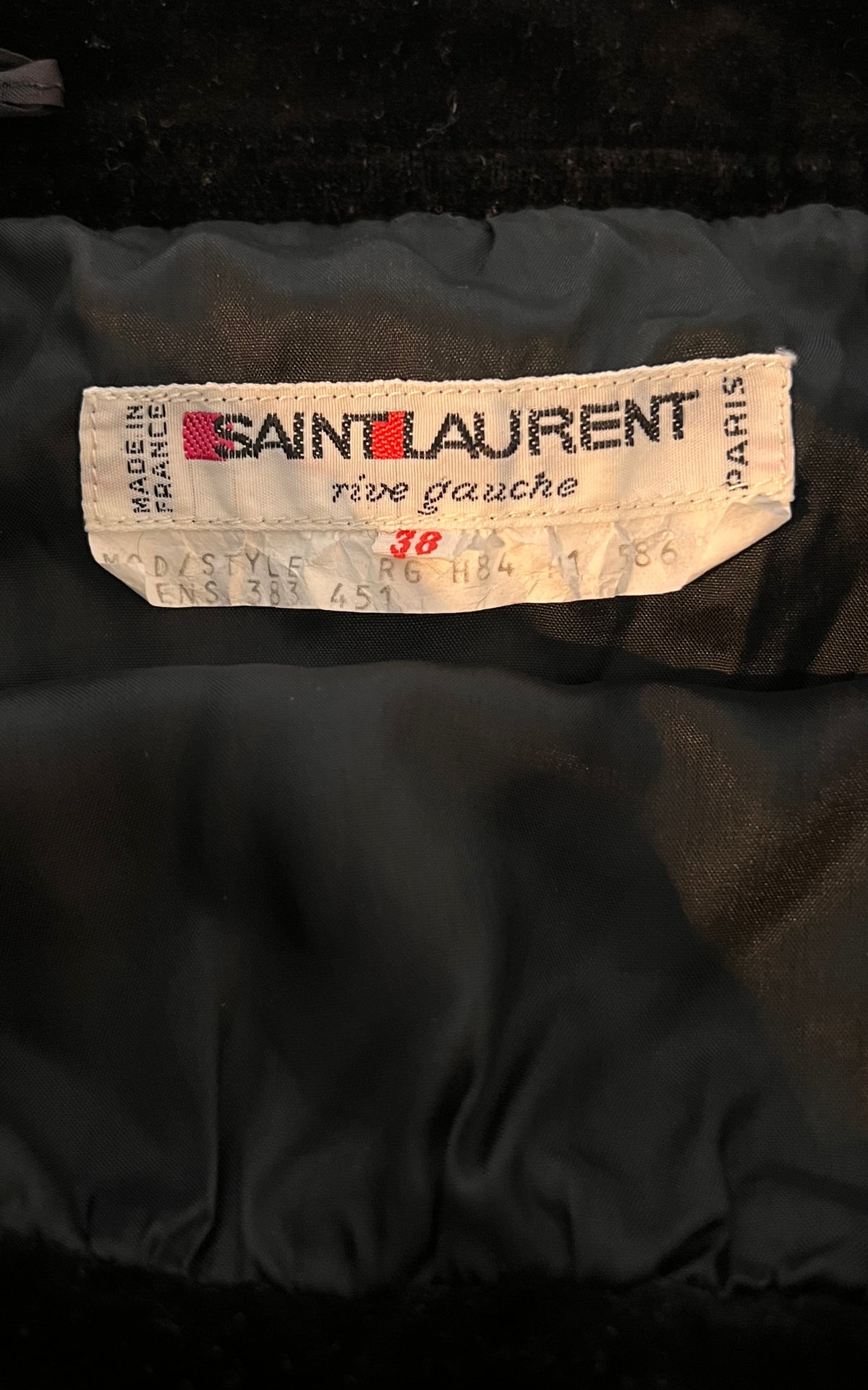 Vintage Saint Laurent Rive Gauche Black Silk Velvet Skirt