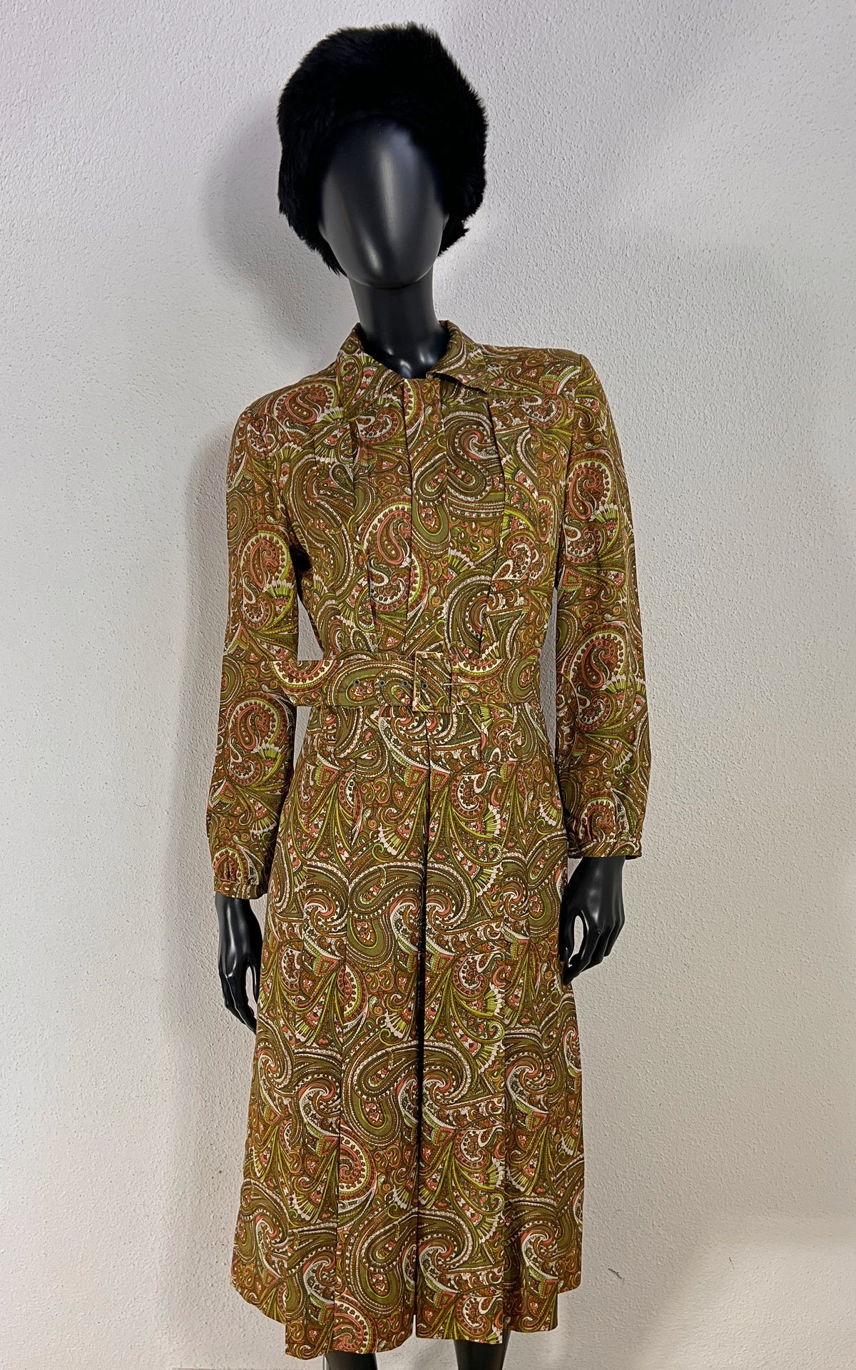 Vintage 70s Paisley Silk Dress