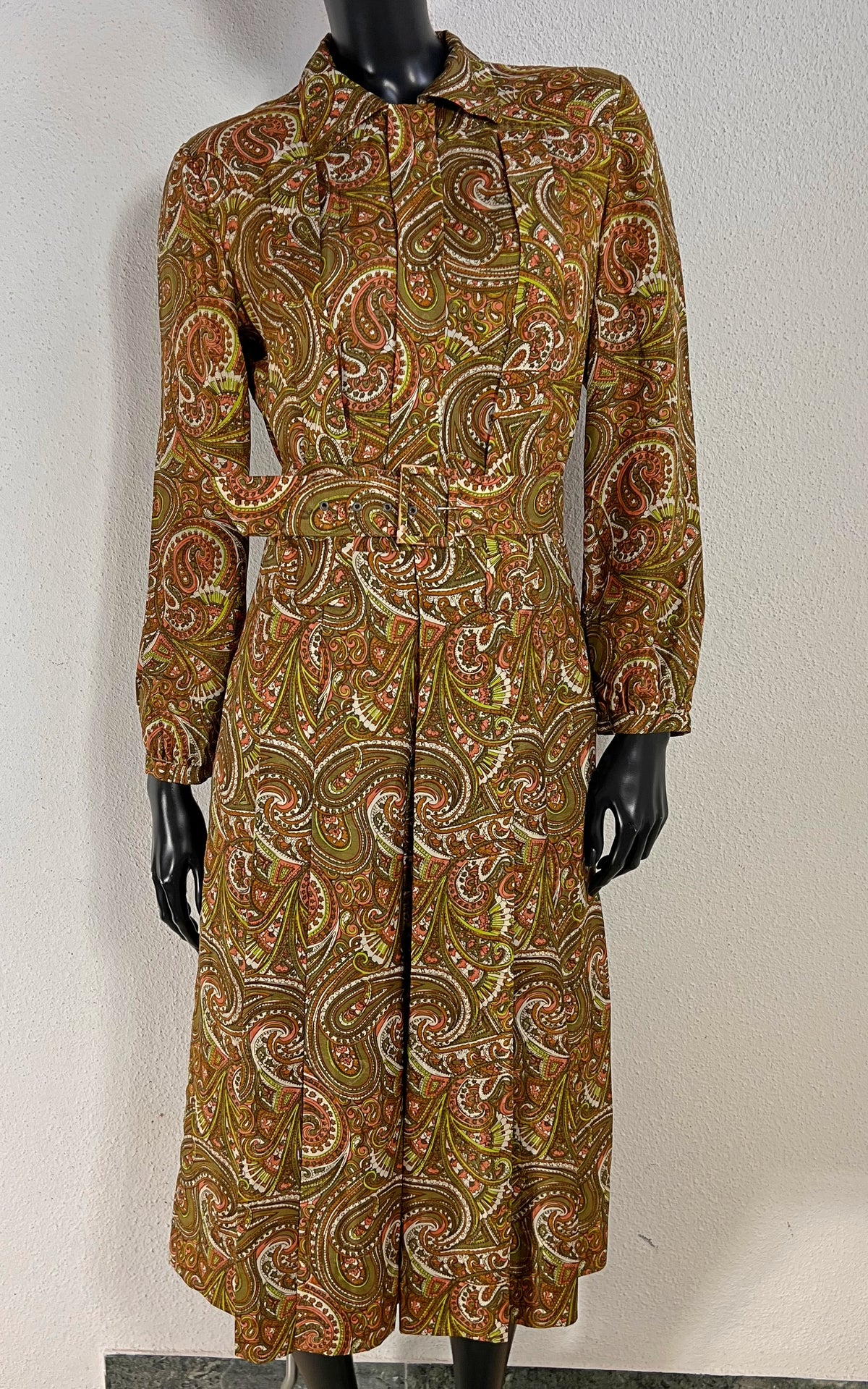 Vintage 70s Paisley Silk Dress