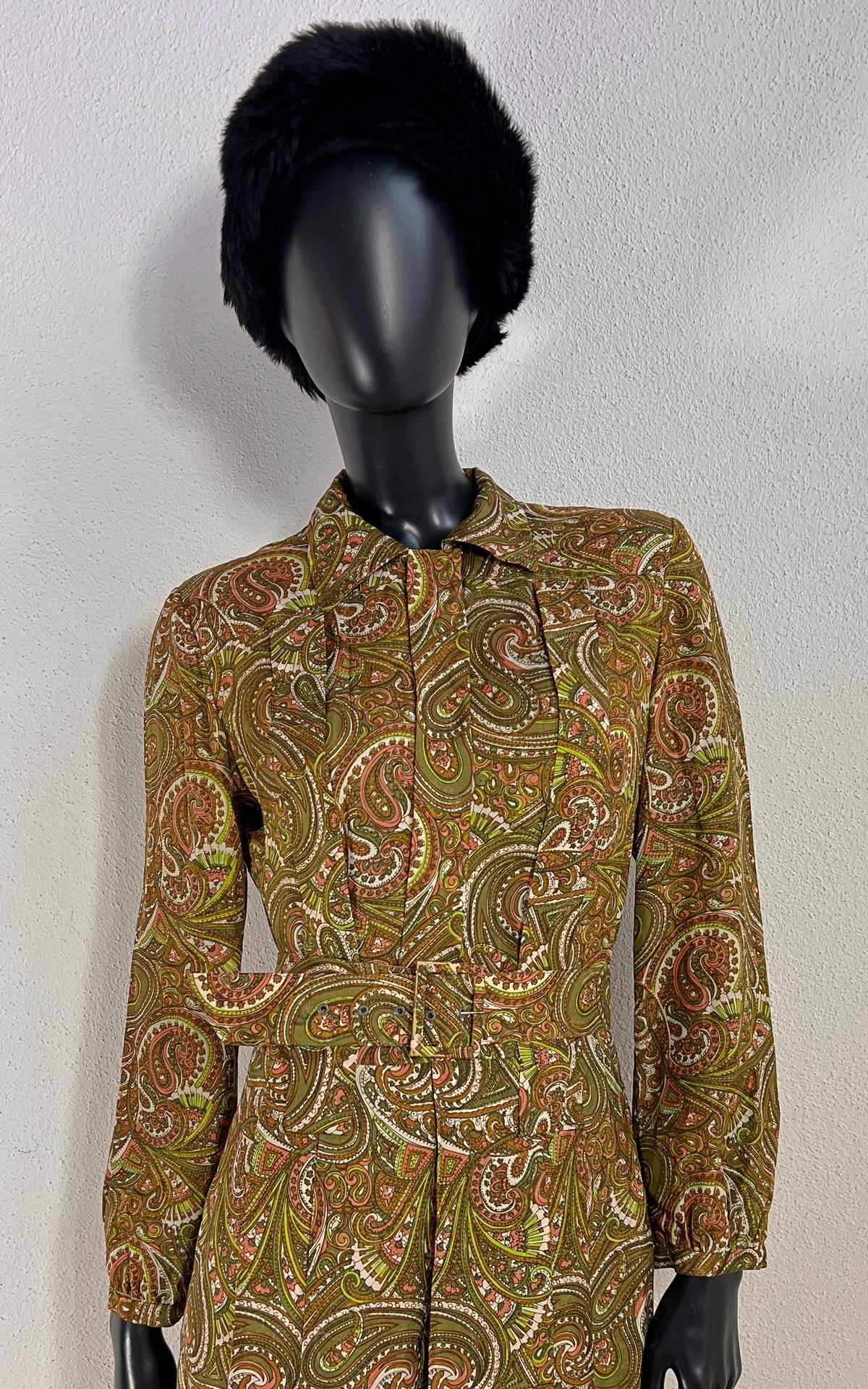 Vintage 70s Paisley Silk Dress