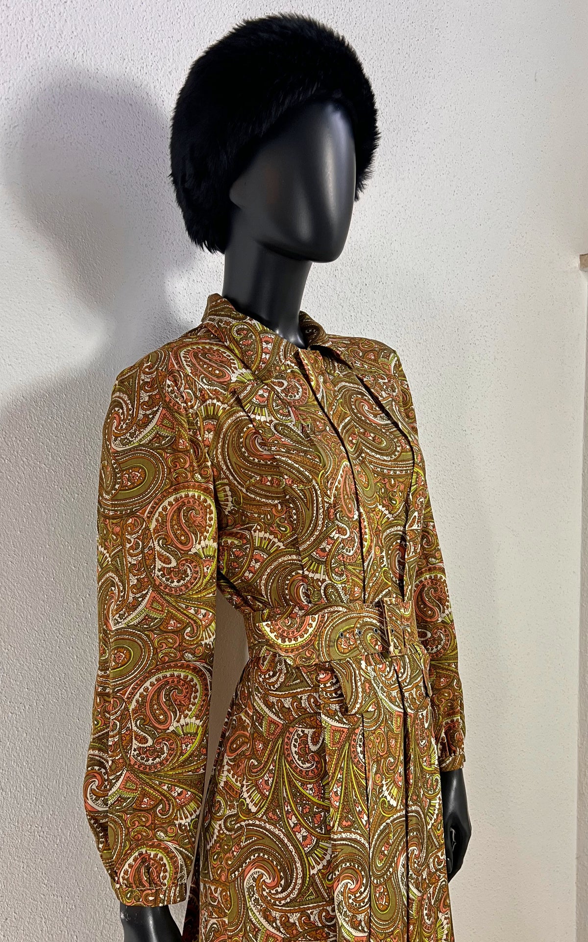 Vintage 70s Paisley Silk Dress