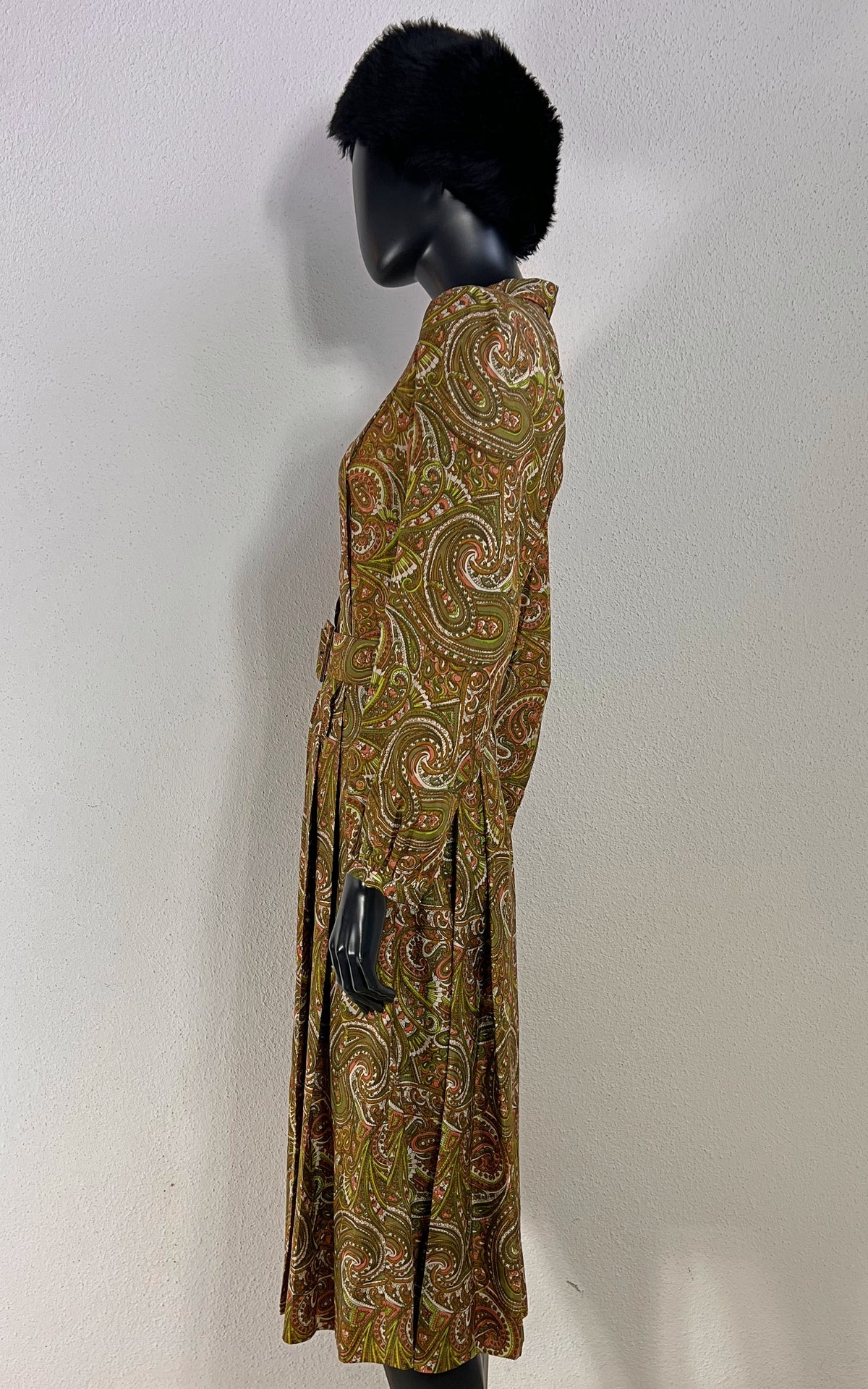 Vintage 70s Paisley Silk Dress