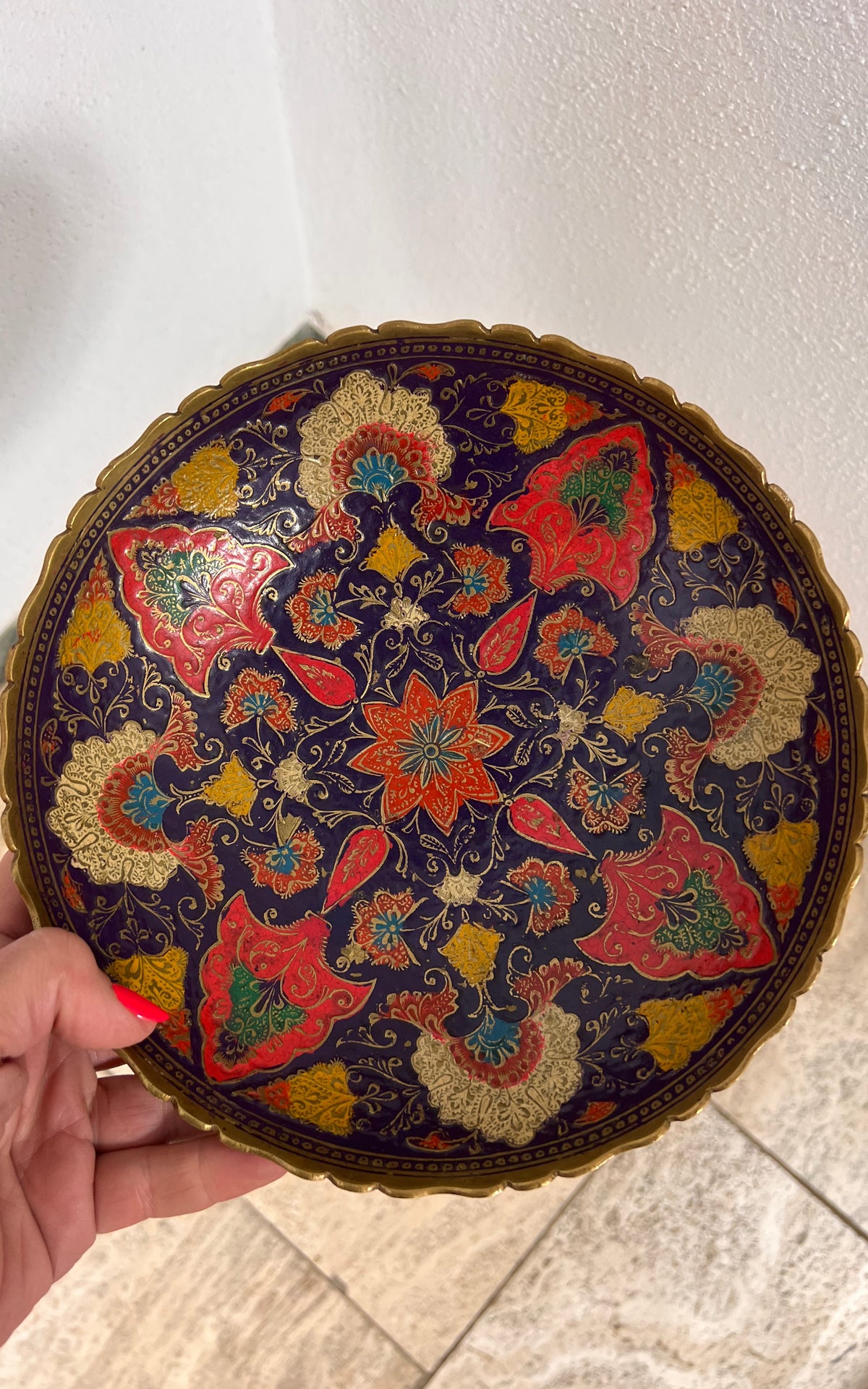 Vintage Oriental Inspired Brass Bowl