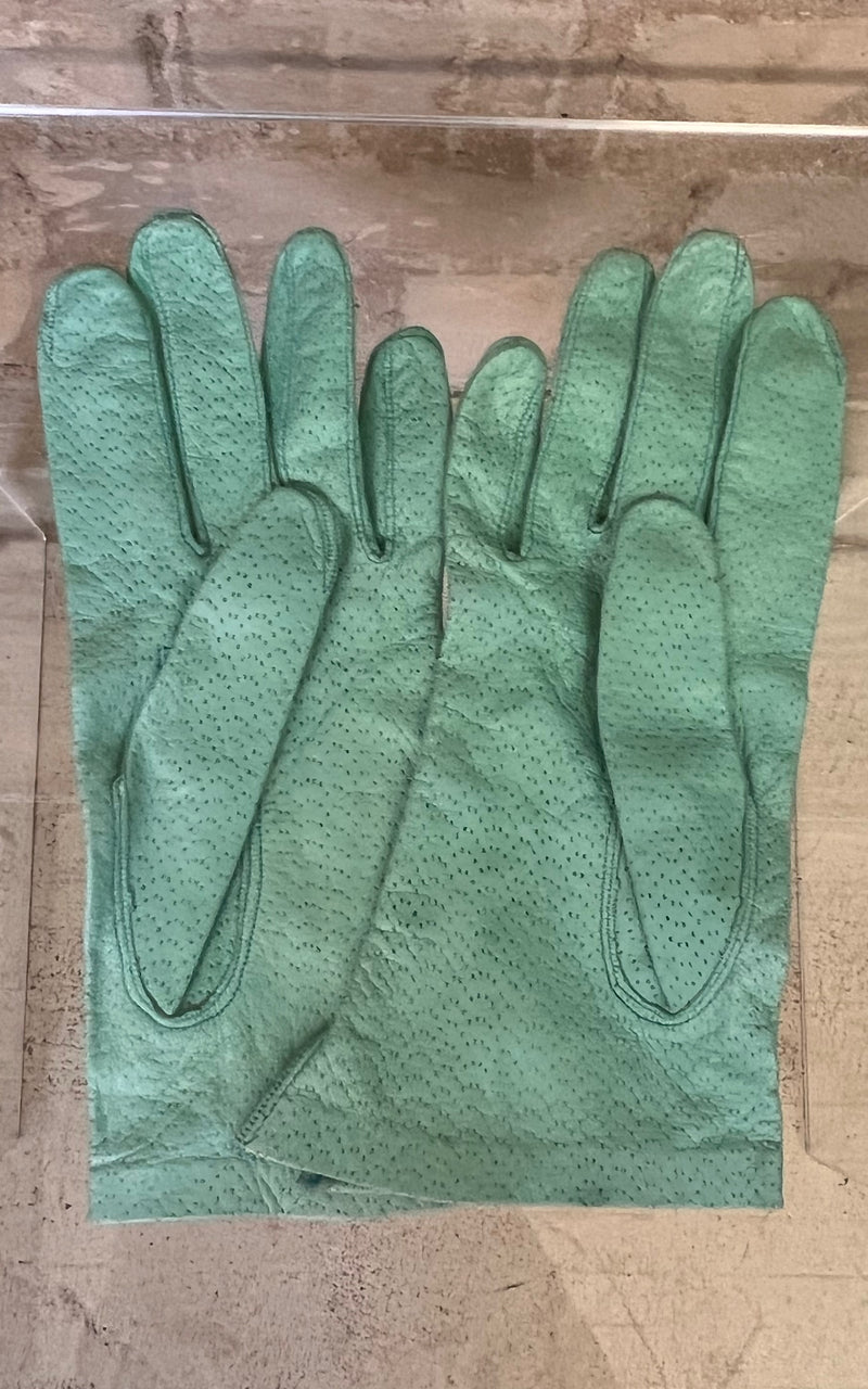 Vintage Turquoise Fine Leather Gloves