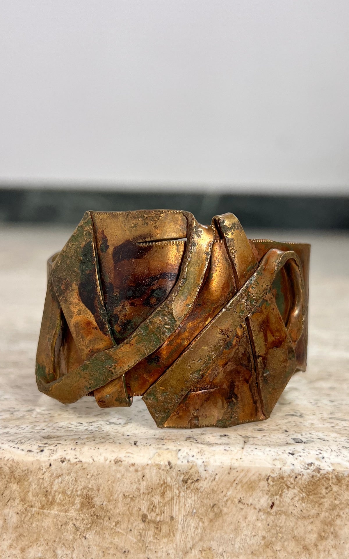 Vintage Brutalist Sculptural Cuff Bracelet