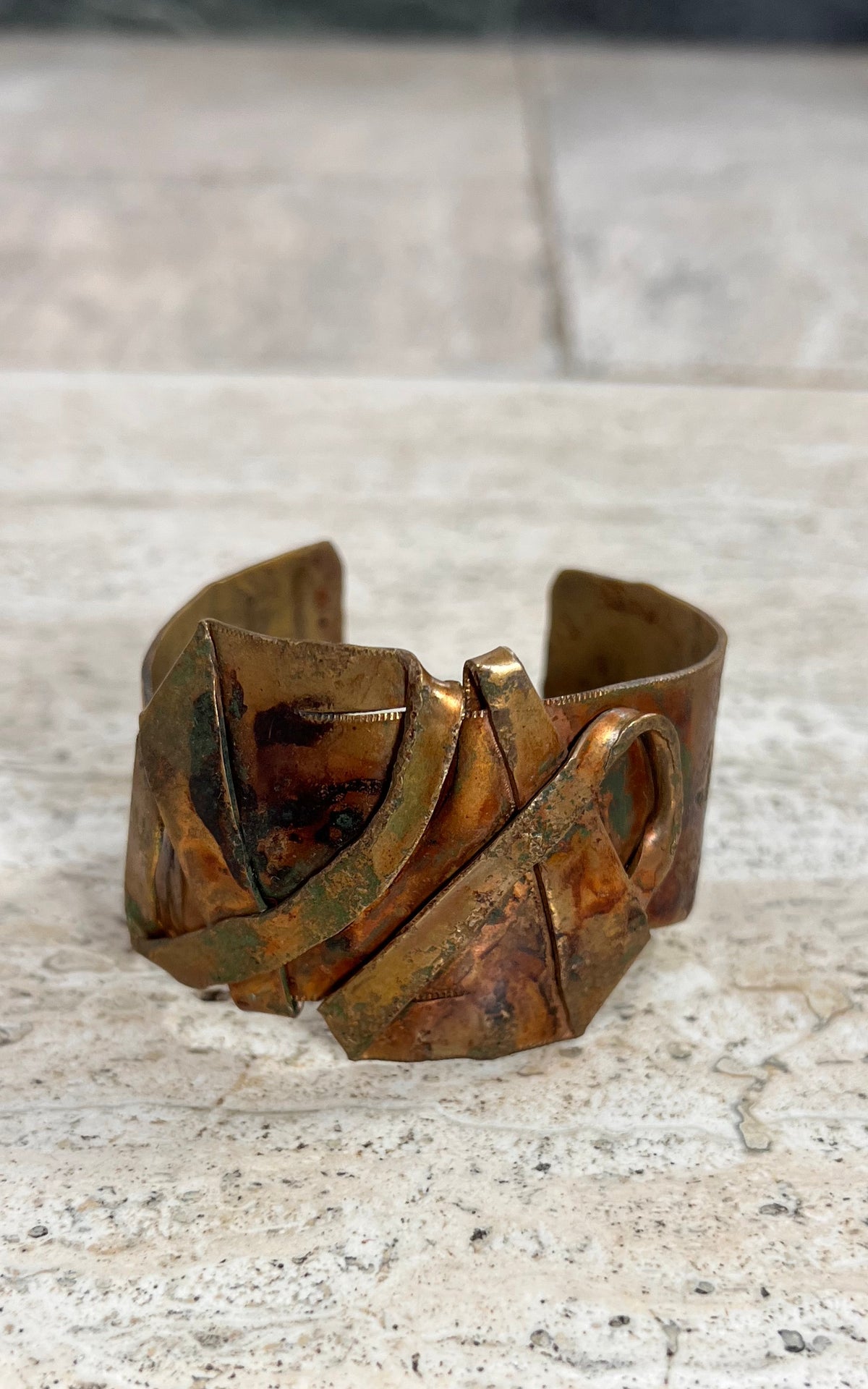 Vintage Brutalist Sculptural Cuff Bracelet