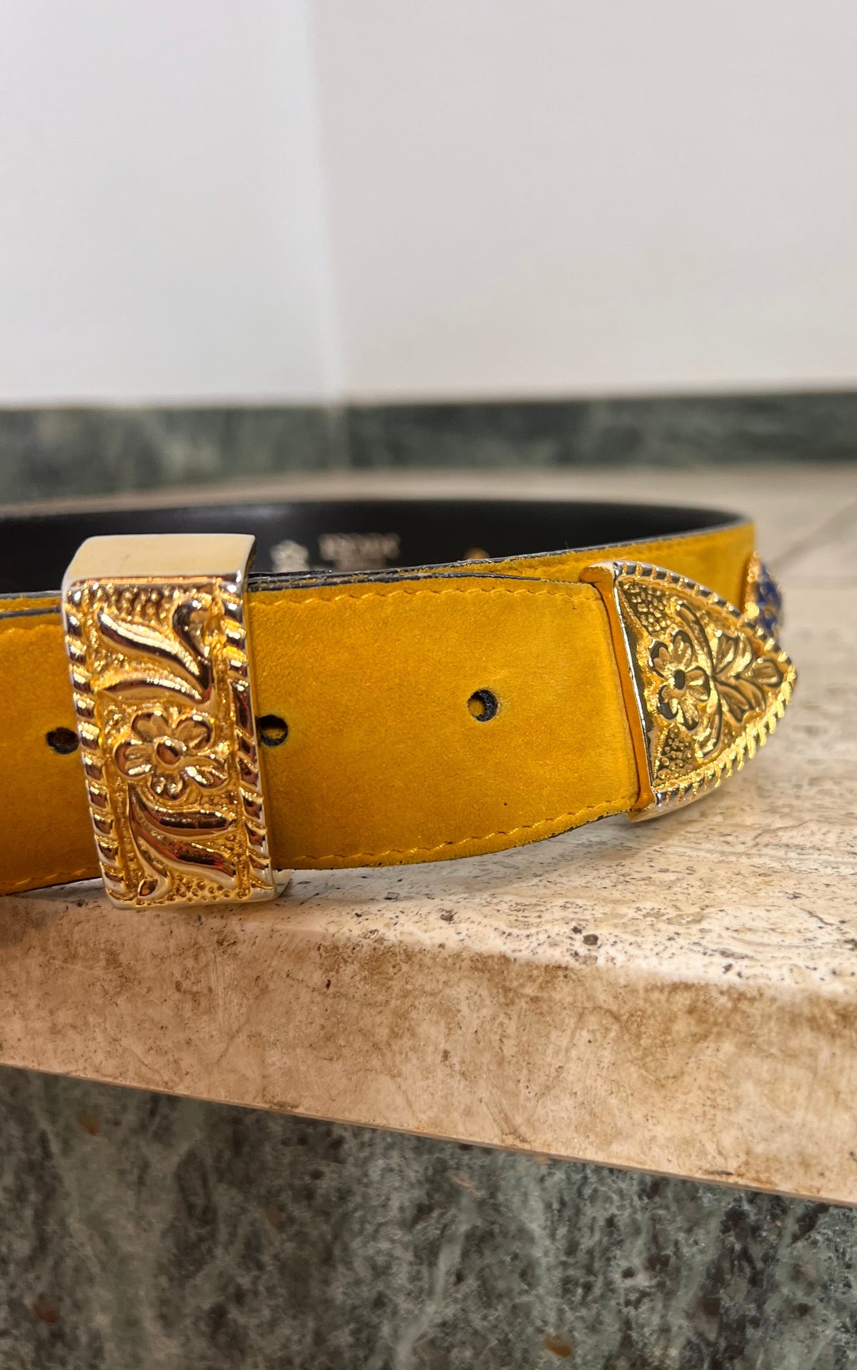 Vintage 80s Escada Suede Statement Belt