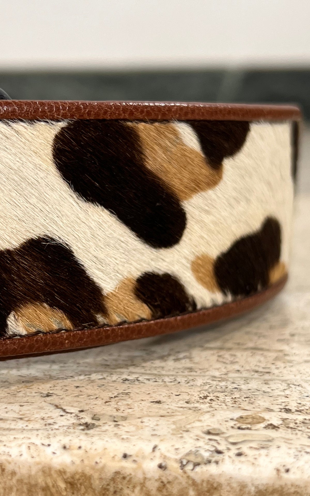 Vintage Escada Animal Print Hair-on Leather Belt