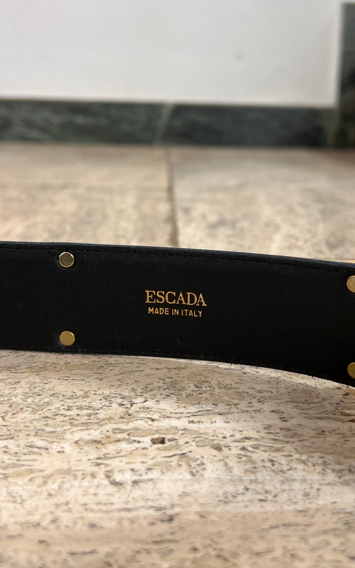 Vintage 90s Escada Navy Suede Statement Belt