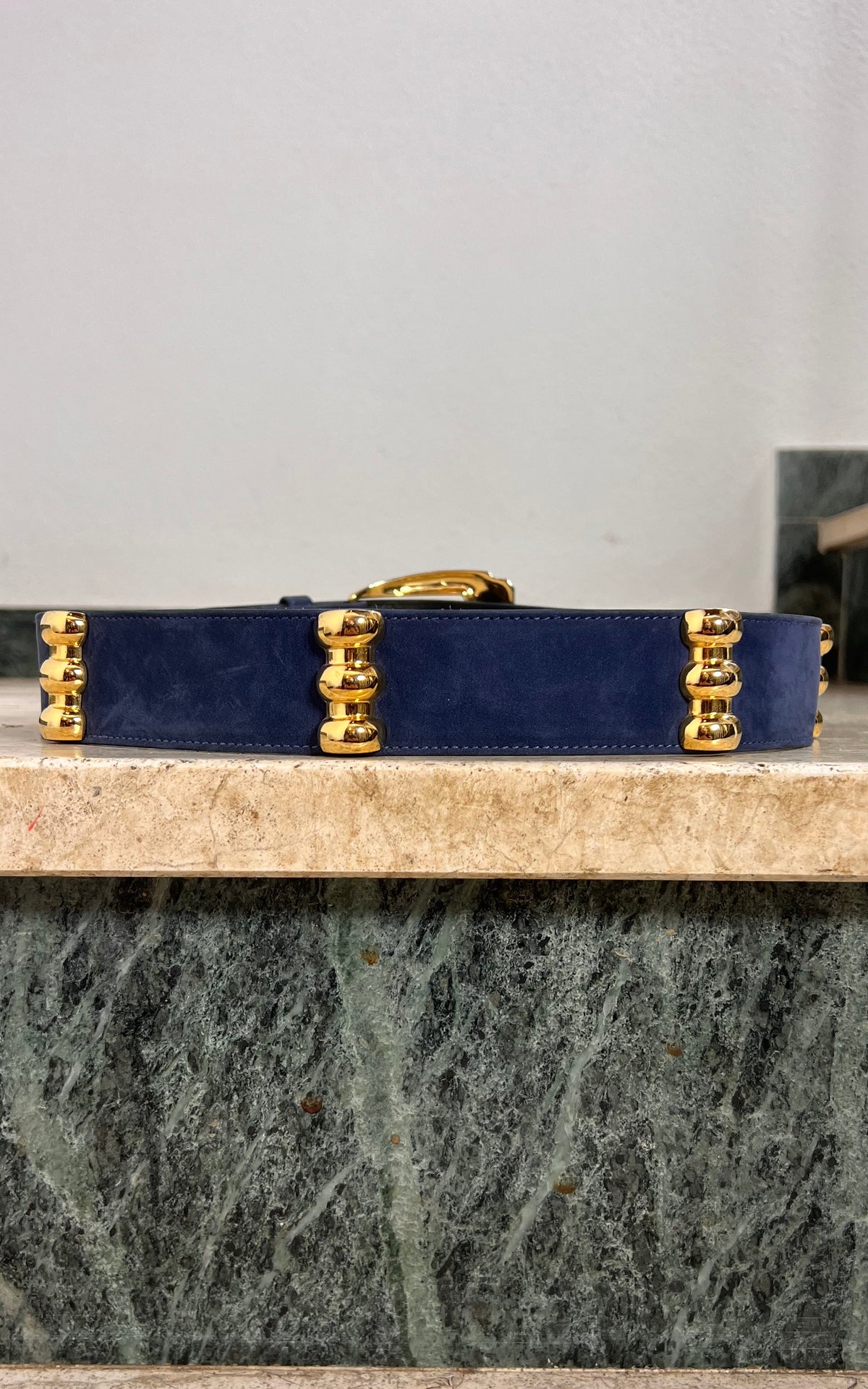 Vintage 90s Escada Navy Suede Statement Belt