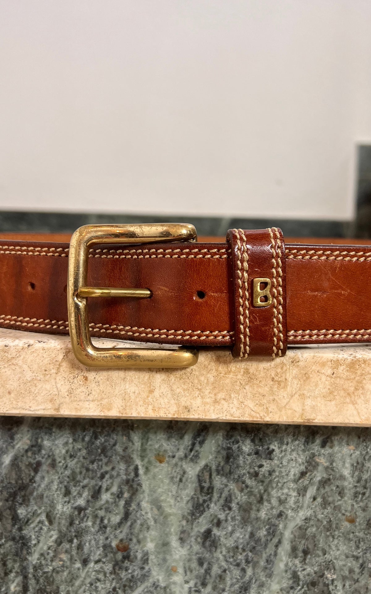 Vintage Bogner Brown Leather Belt