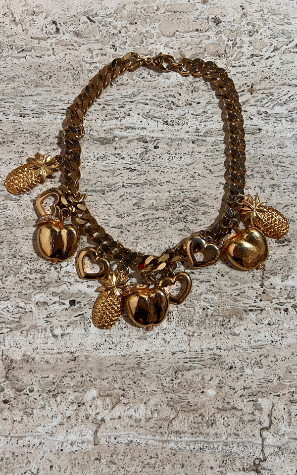 Vintage Fruity Pineapple Chain Necklace