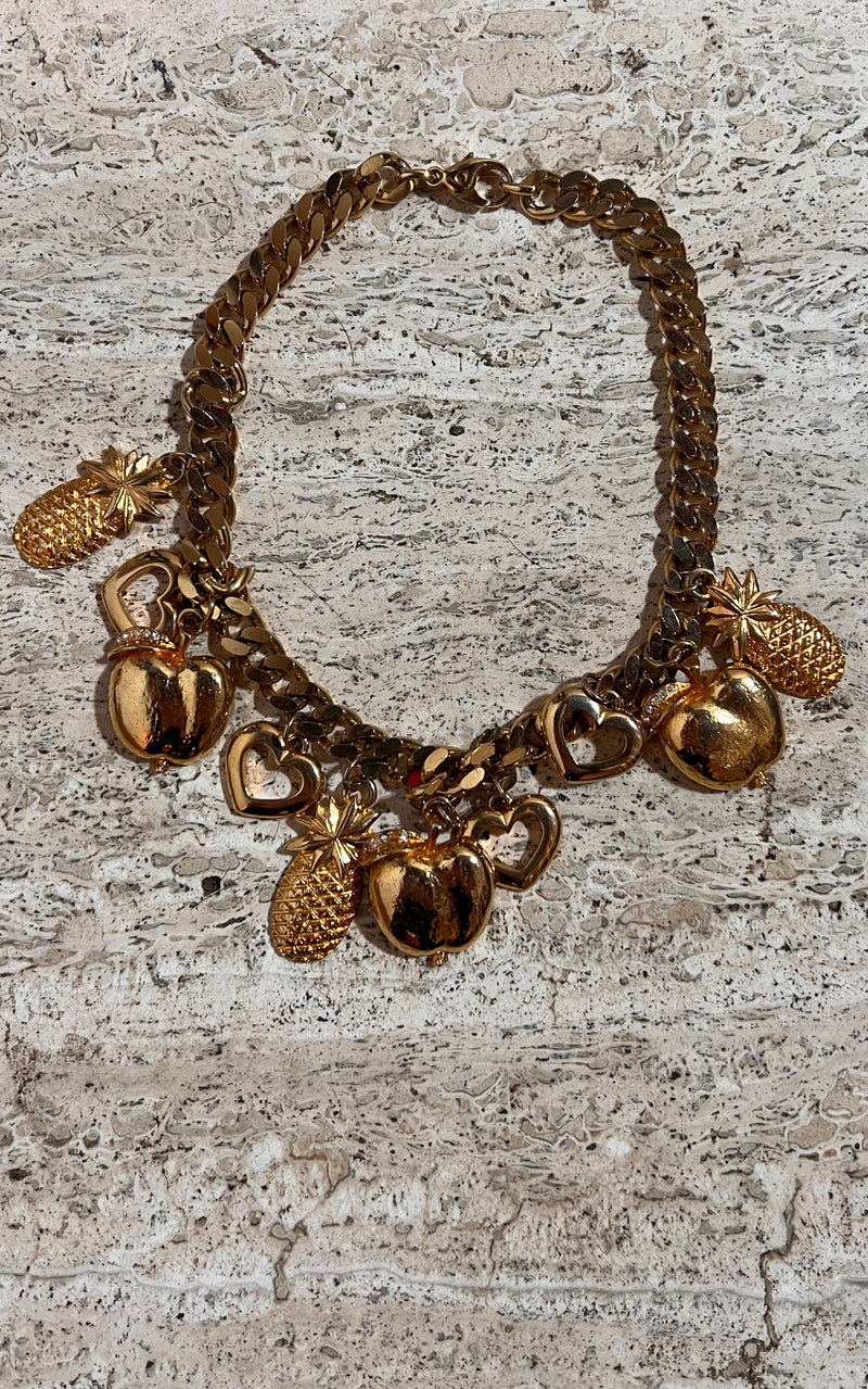 Vintage Fruity Pineapple Chain Necklace