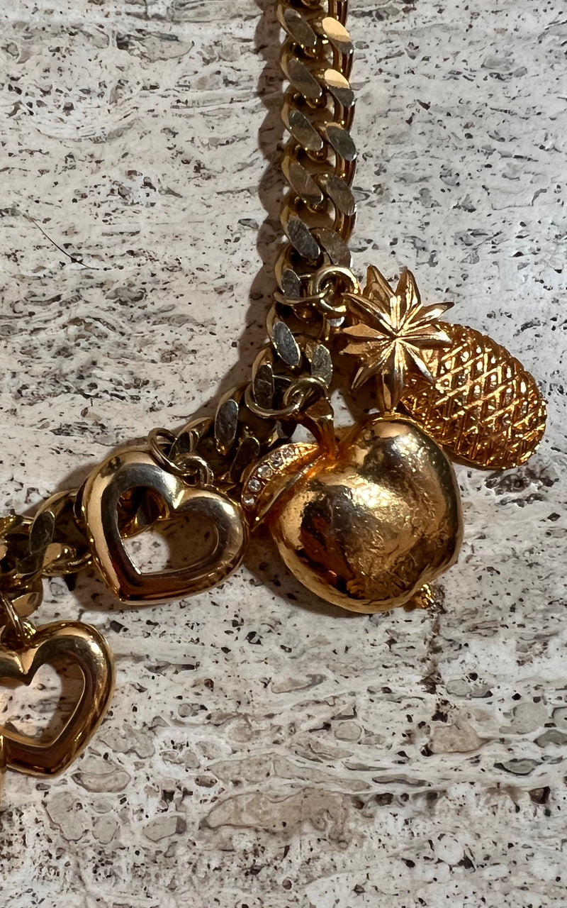 Vintage Fruity Pineapple Chain Necklace