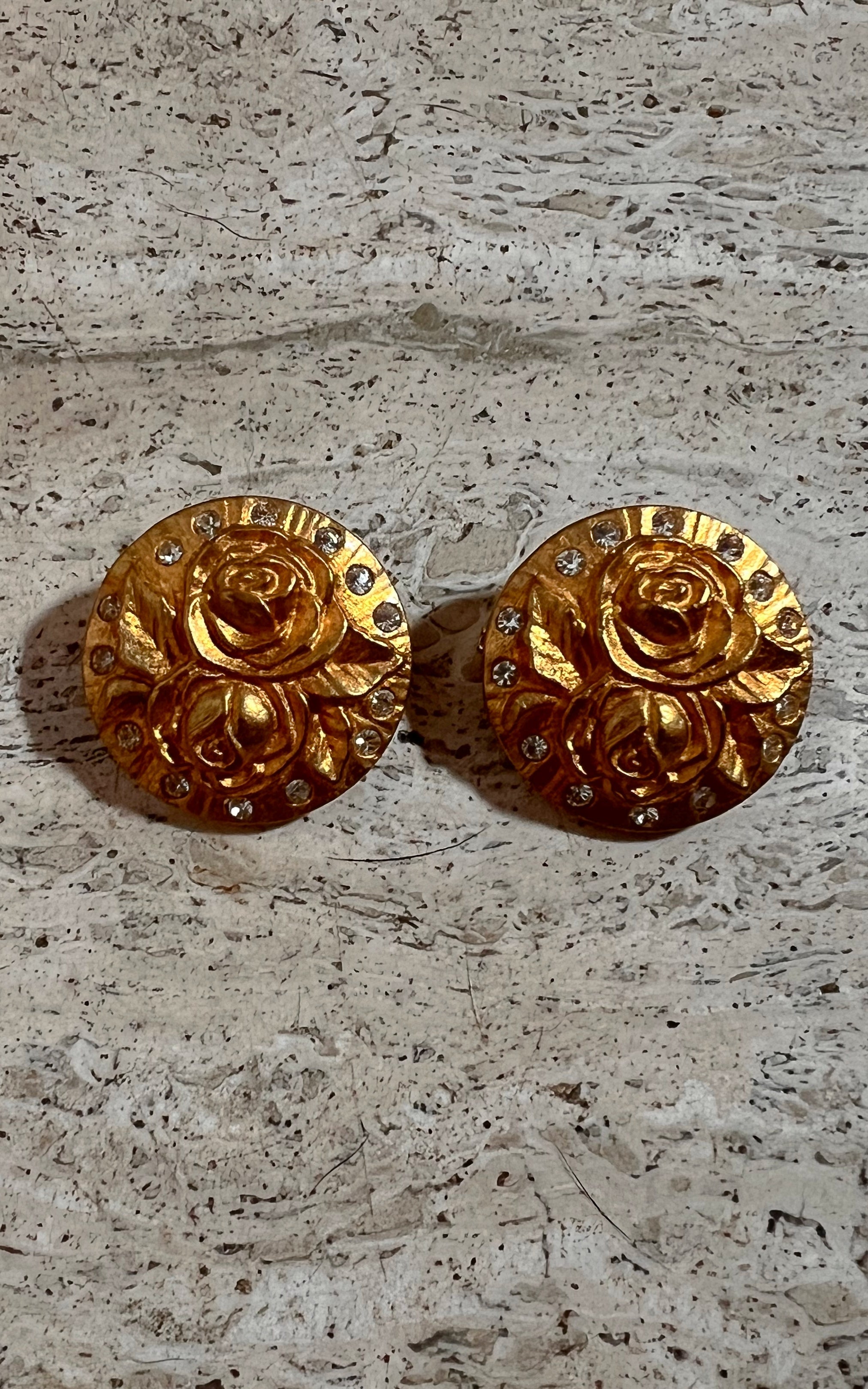 Vintage 90s Escada Roses Clip Ons