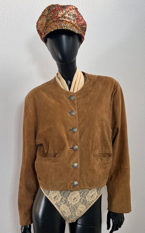 Vintage 90s Yorn Suede Leather Jacket