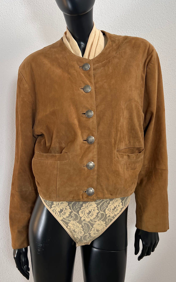 Vintage 90s Yorn Suede Leather Jacket