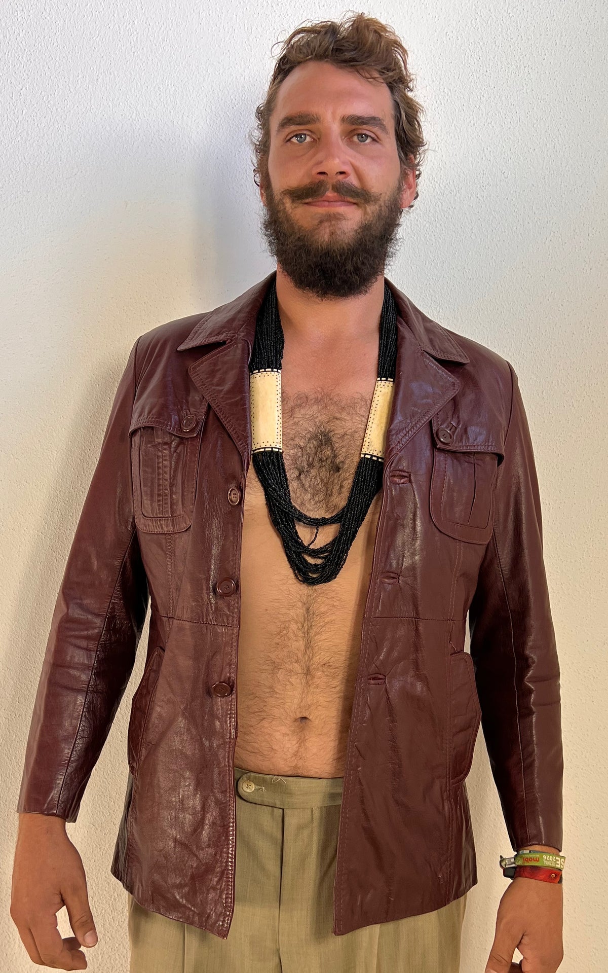 Vintage MENS 70s Burgundy Leather Jacket