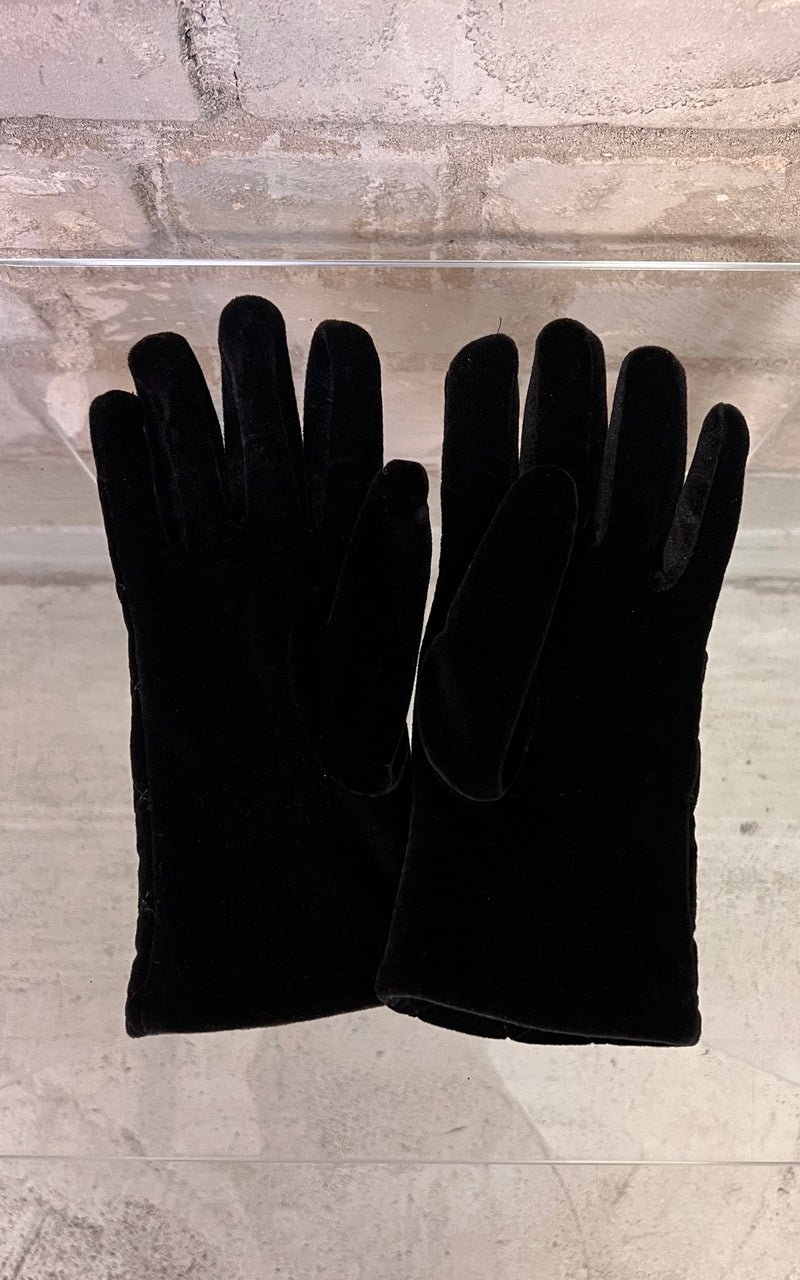 Vintage Quilted Velvet Mittens