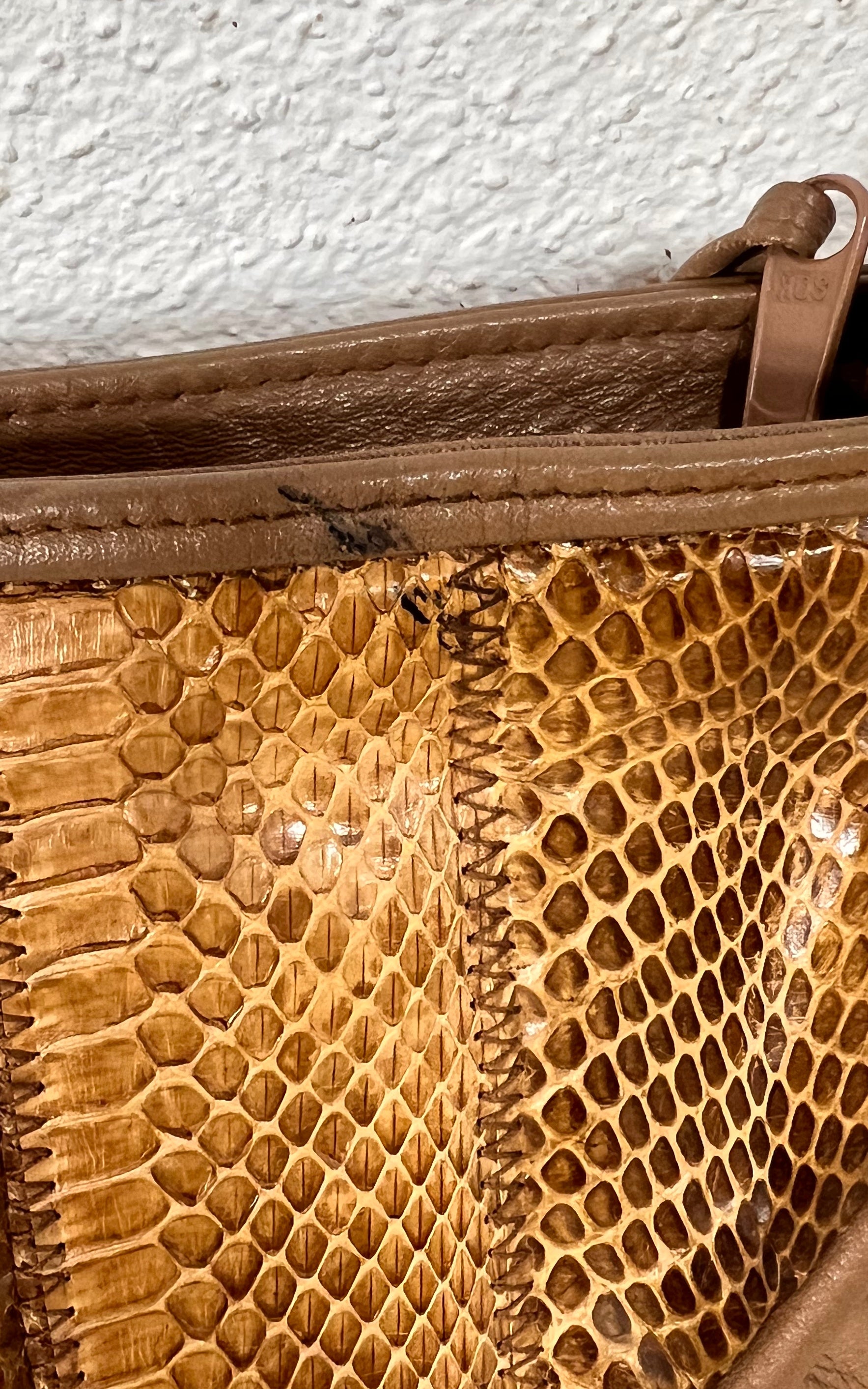 Vintage 80s Snakeskin Pouch Bag