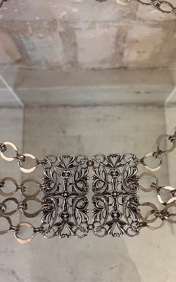 Vintage 70s Silver Chain Belt