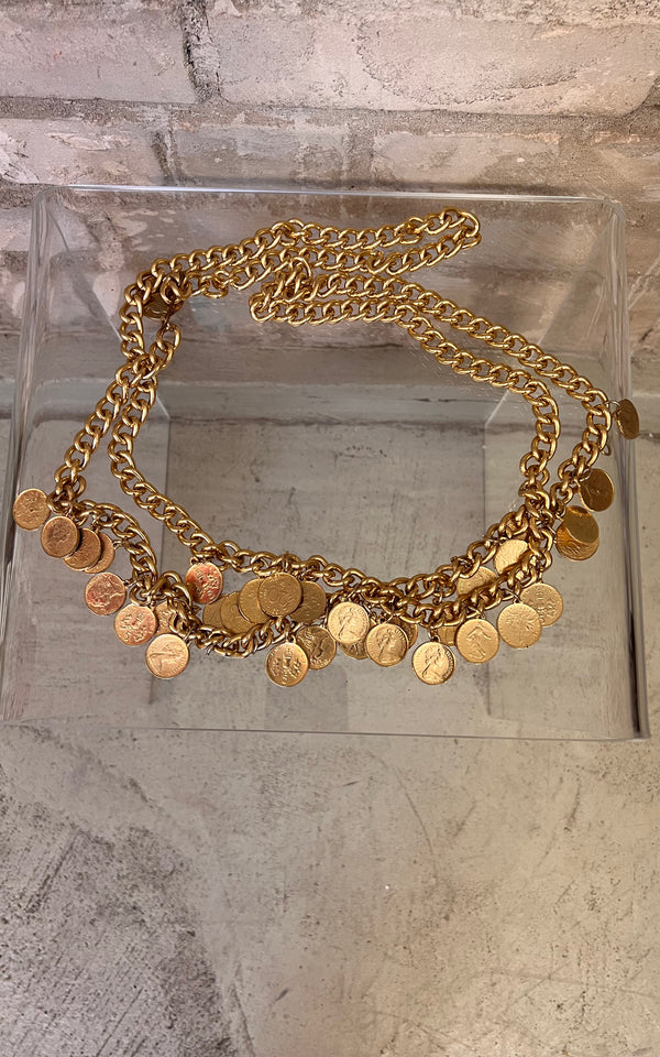 Vintage 90s Coin Chain Belt