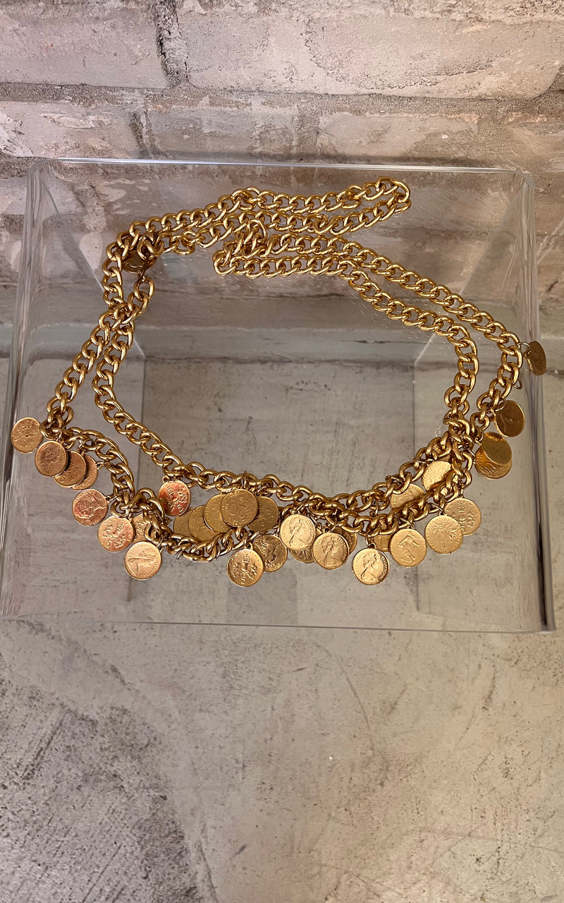 Vintage 90s Coin Chain Belt