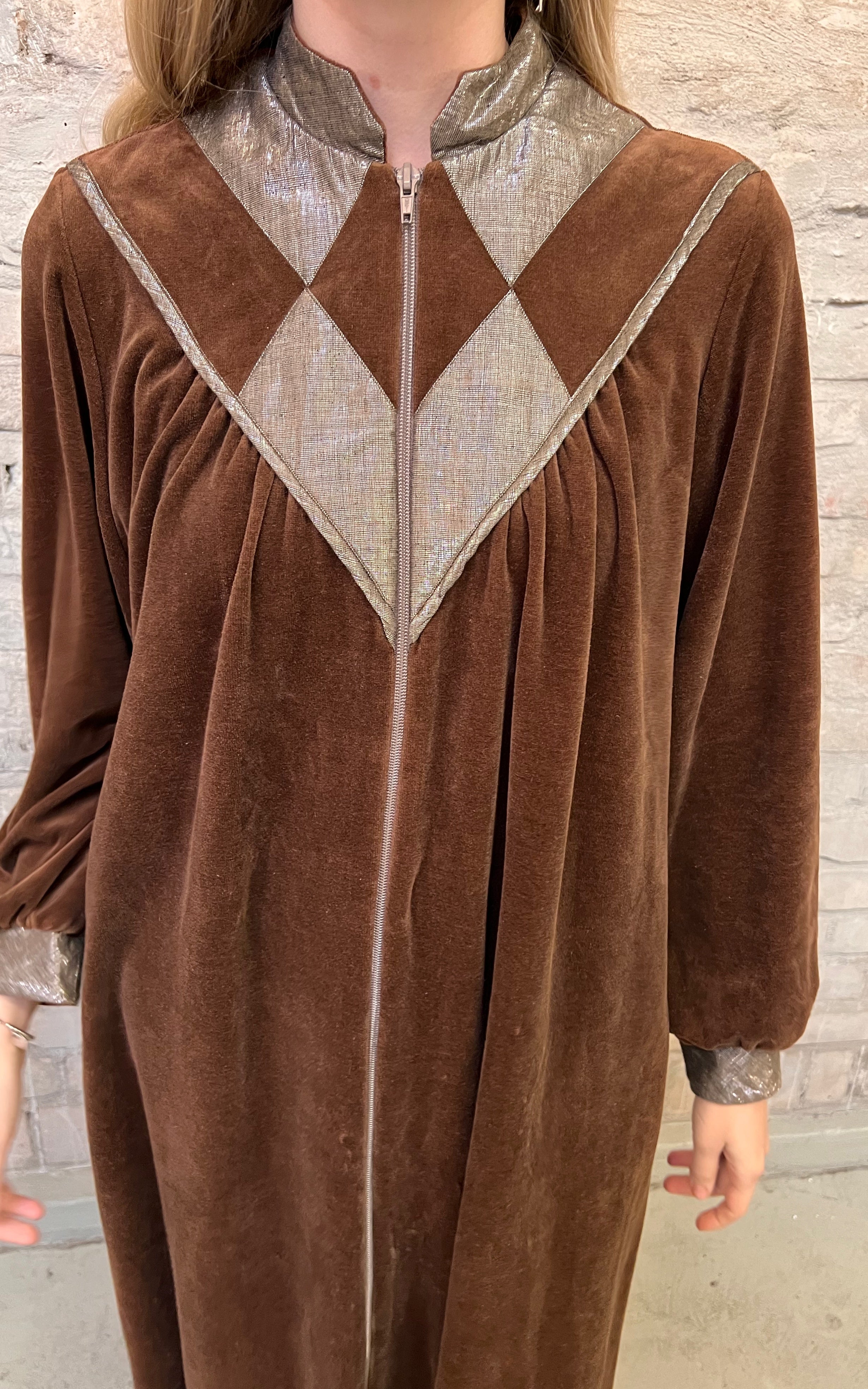 Abito vintage in velluto marrone Louis Feraud