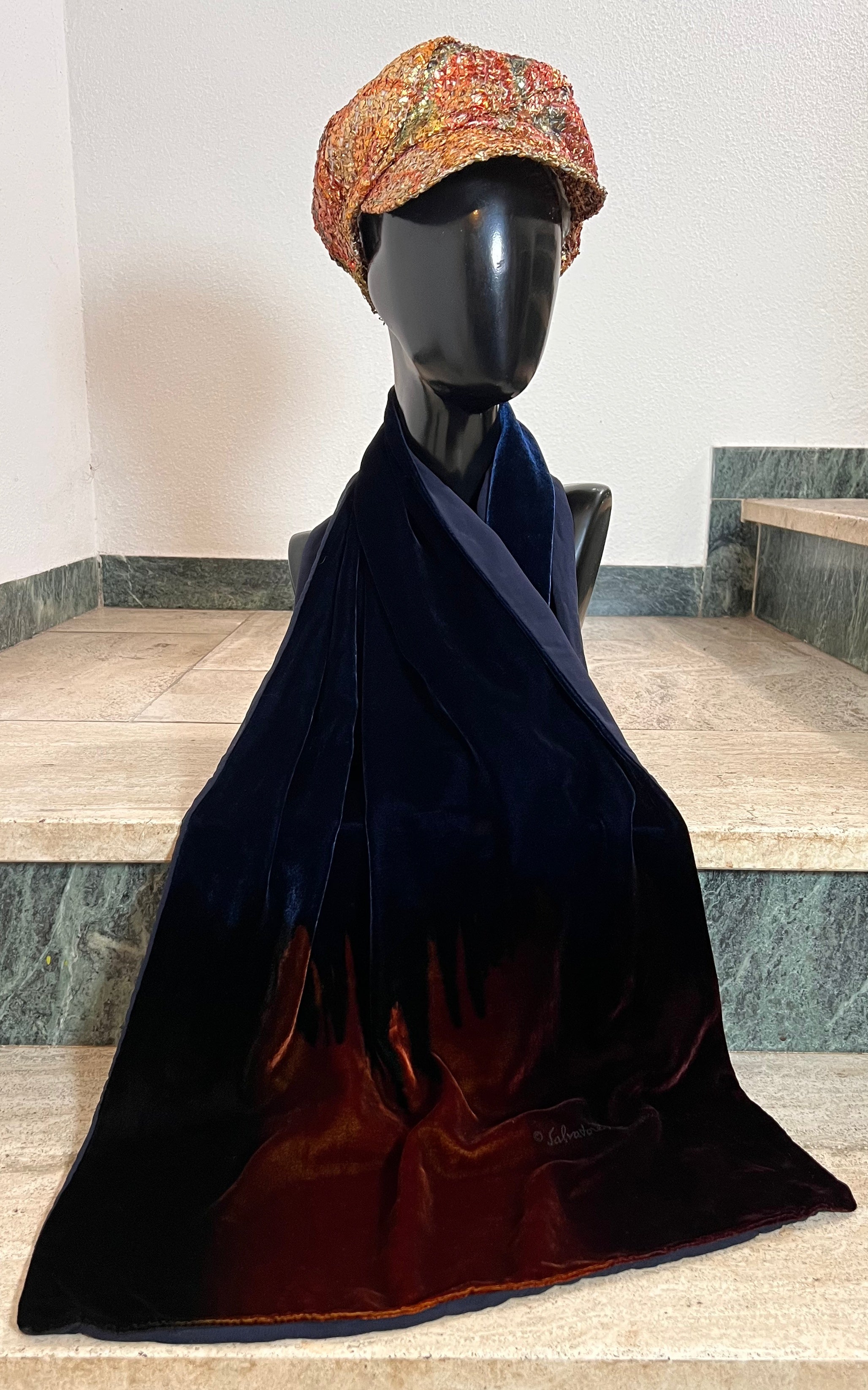 Vintage Salvatore Ferragamo Velvet Scarf