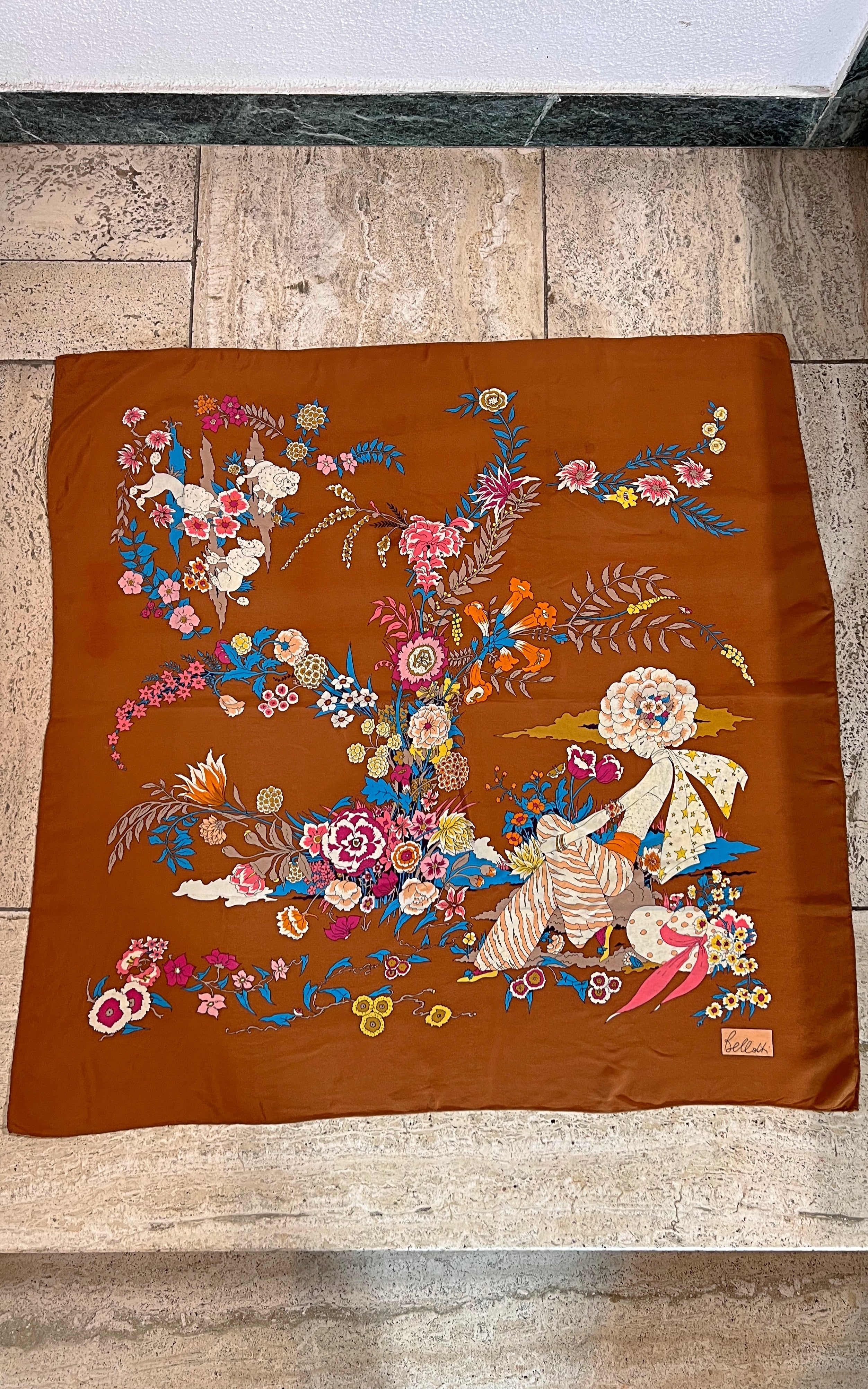 Vintage 70s Silk Foulard