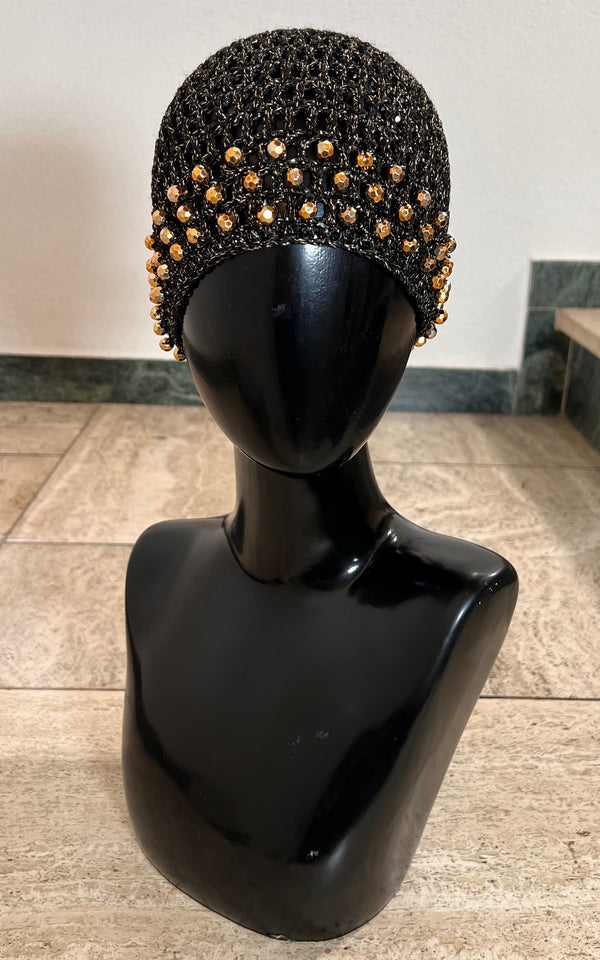 Vintage Metal Yarn Crcohet Hat
