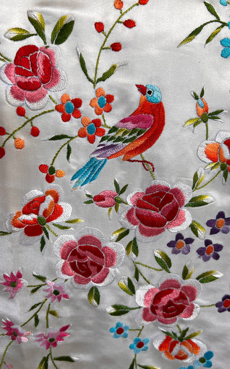 Vintage Embroidered Chinese Silk Blouse