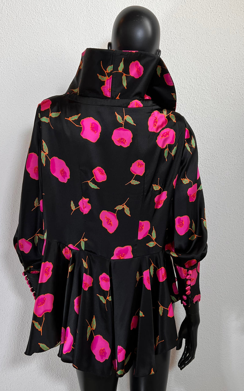 Vintage Big Collar Silk Blouse