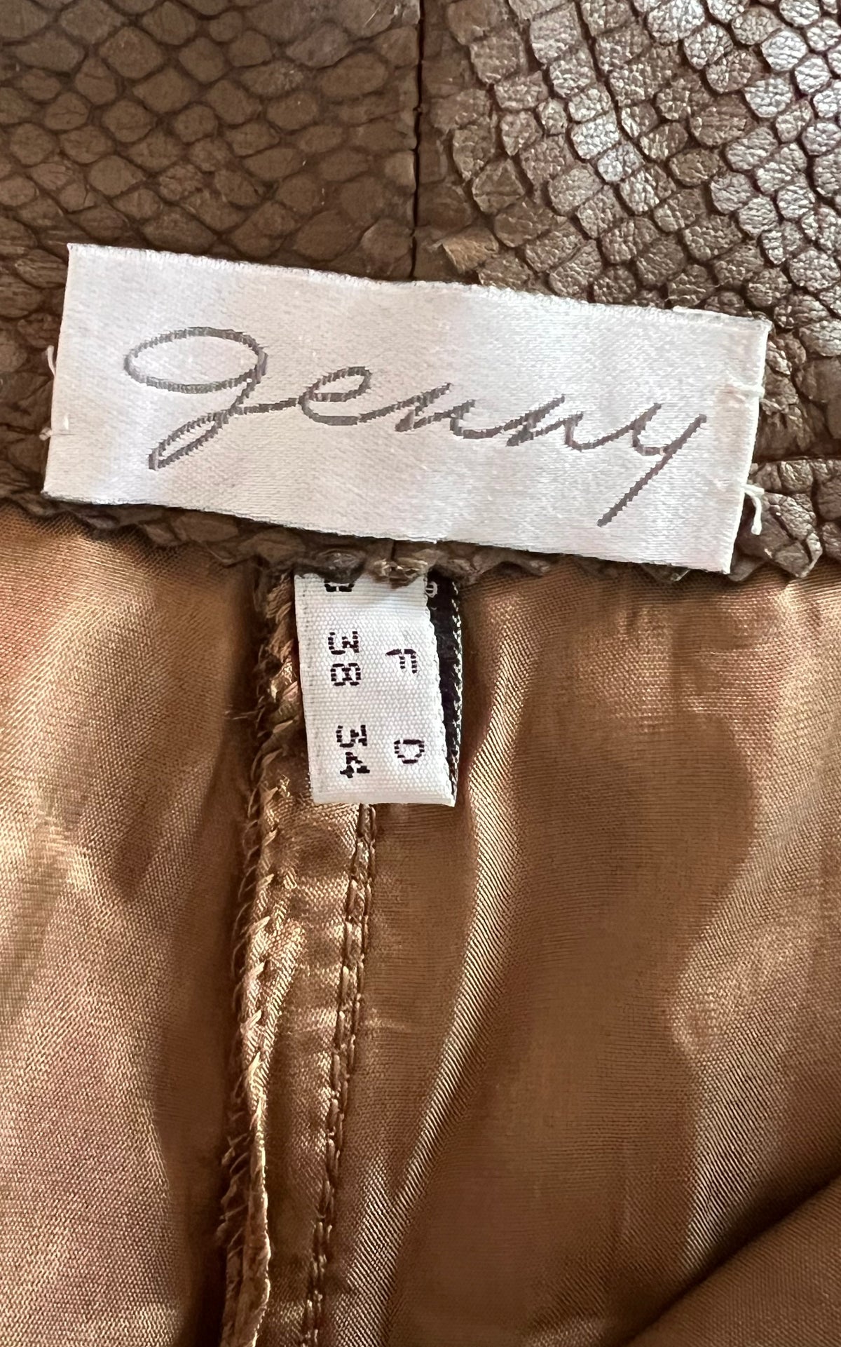 Genny Leather Trousers with Reptile Embossing