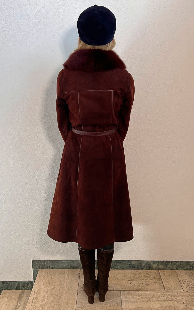 Vintage 70s Maron Shearling Coat