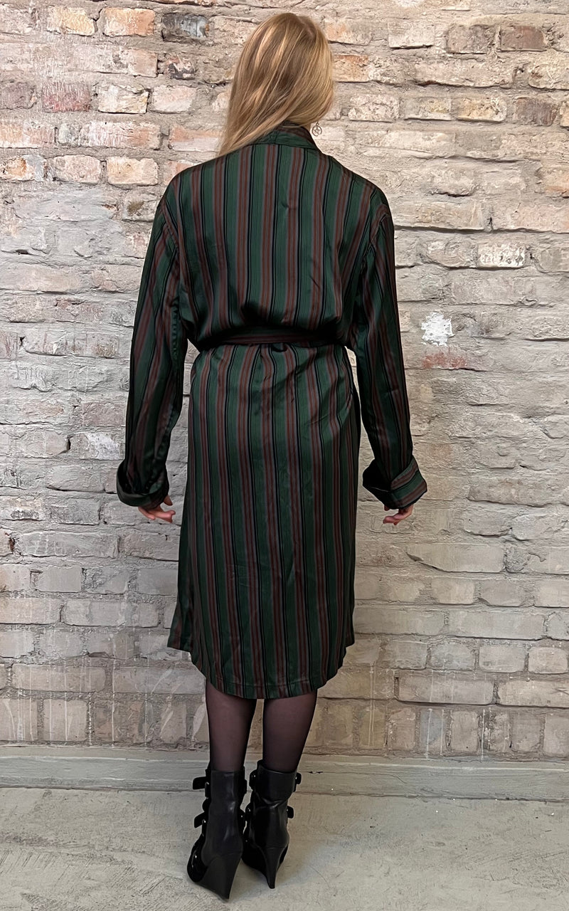 Vintage Mens Silk Striped Housecoat