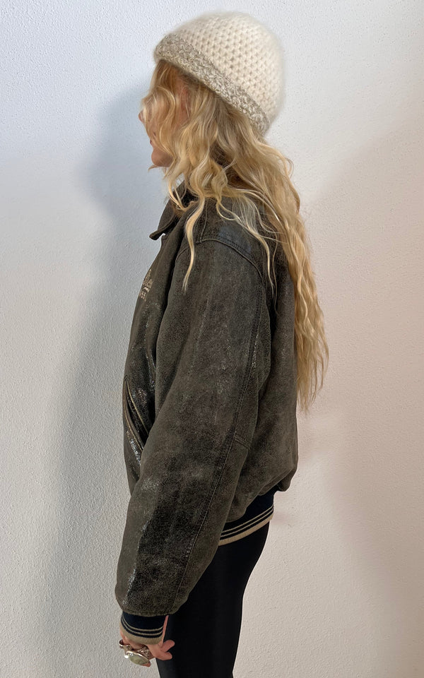 Vintage 90s Diesel Leather Bomber Jacket