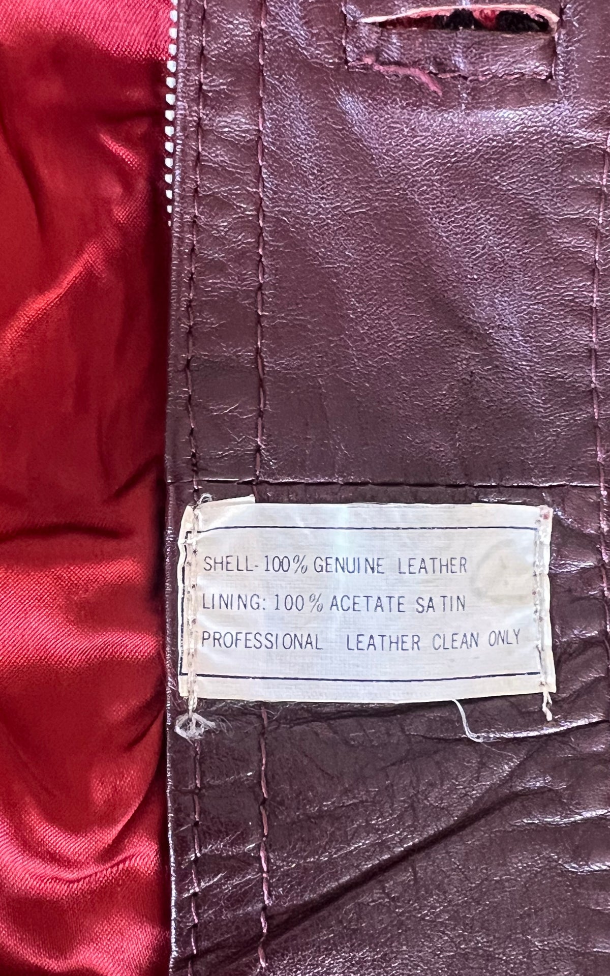 Vintage MENS 70s Burgundy Leather Jacket