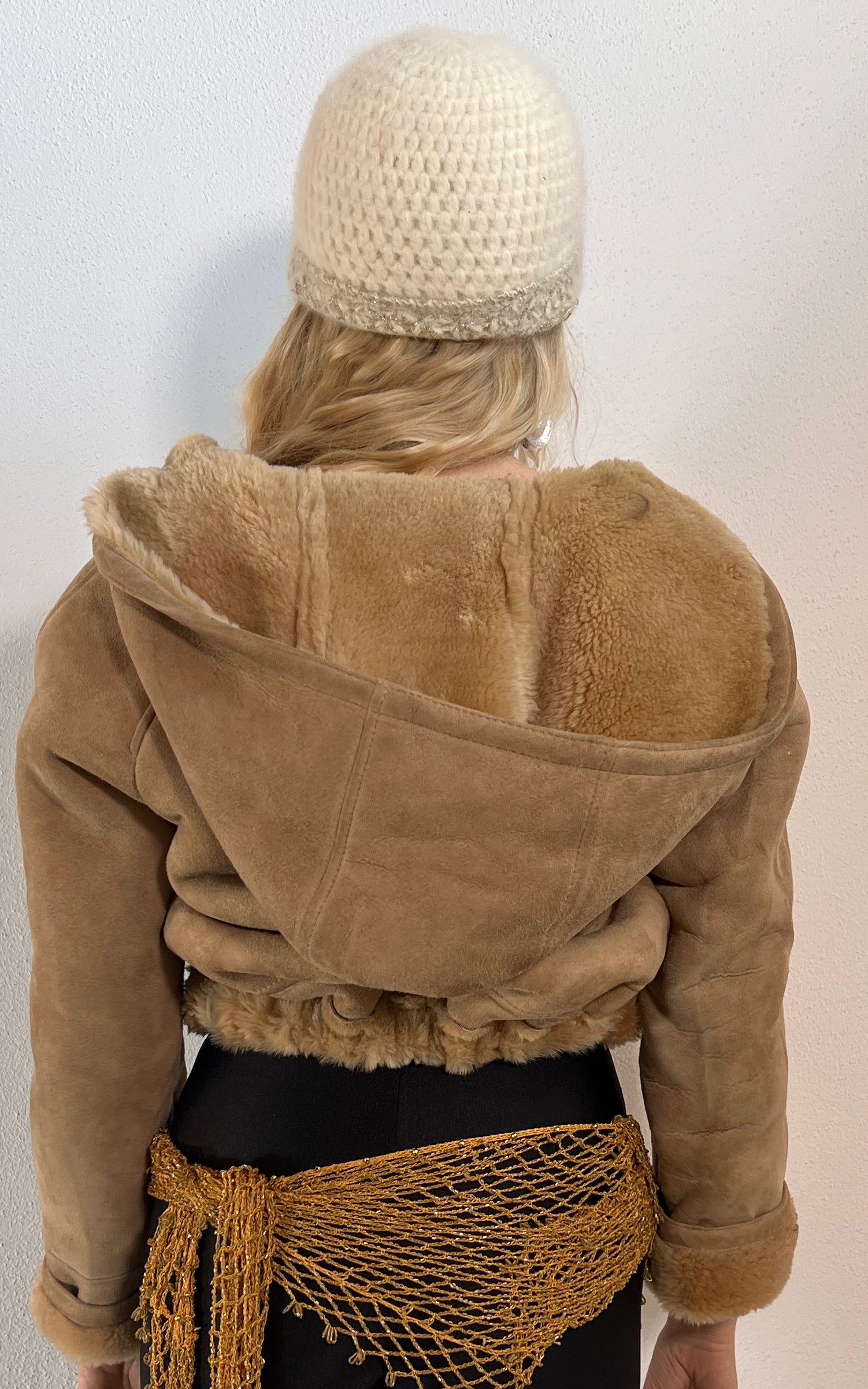 Vintage Cropped Shearling Jacket