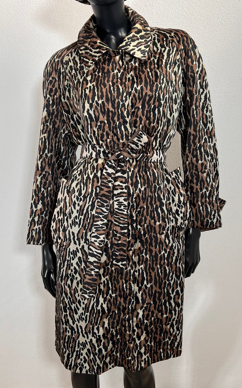 Vintage 60s Leopard Raincoat and Bucket Hat