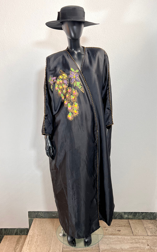 Vintage Handpainted Peacock Morning Coat