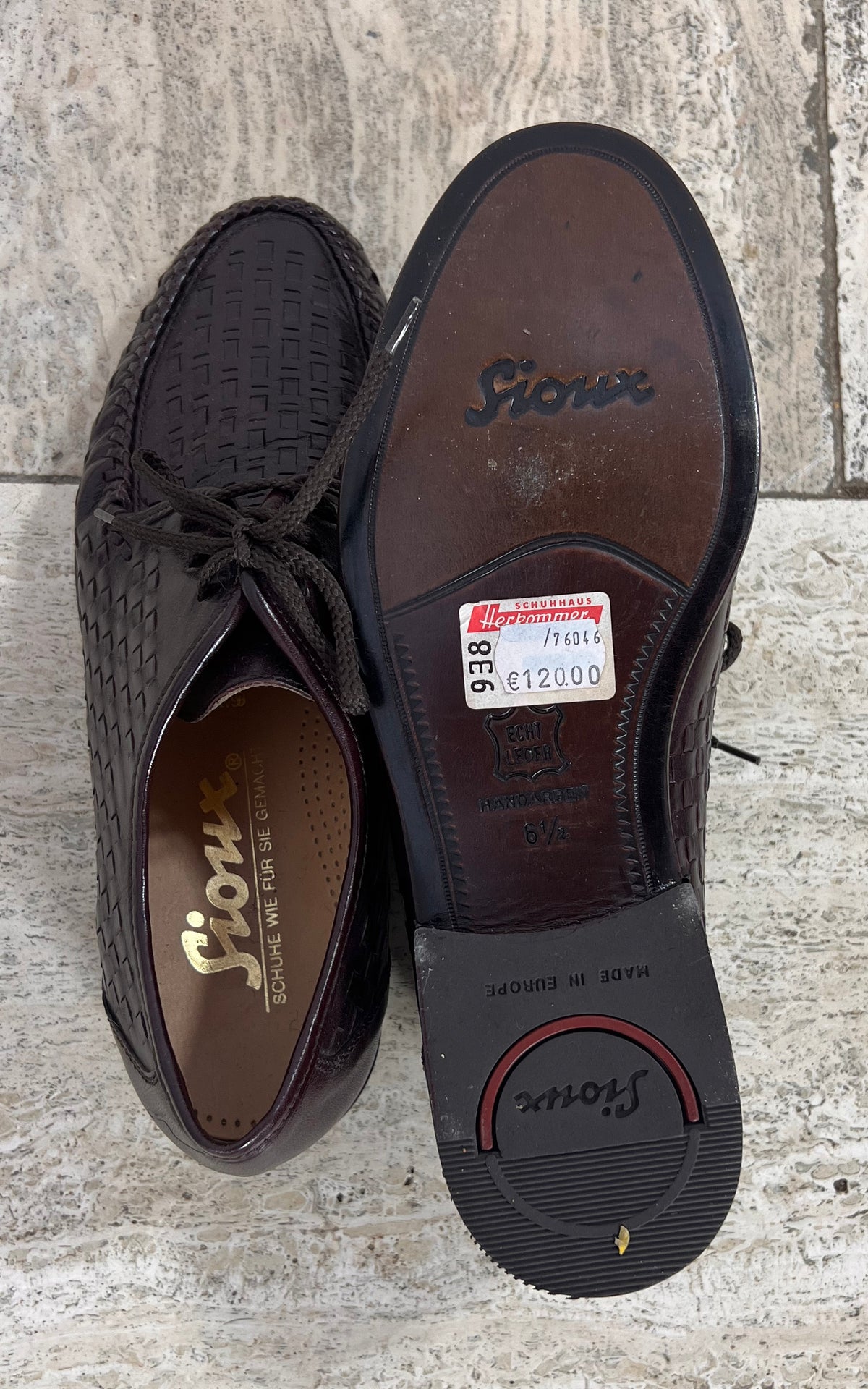 Vintage MENS Sioux Woven Leather Lace-Up Shoes