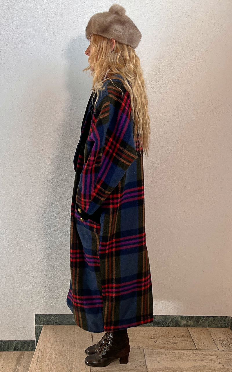 Vintage Tartan Wool Coat